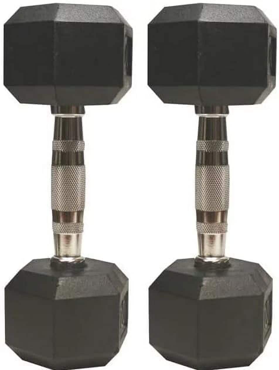 Amber Sporting Goods - Barbell Rubber encased Hex Dumbbell Weights with Metal Handles for Strength Training, Full Body Workout. Sold as a Pairs - Black price history on PriceWatchPro