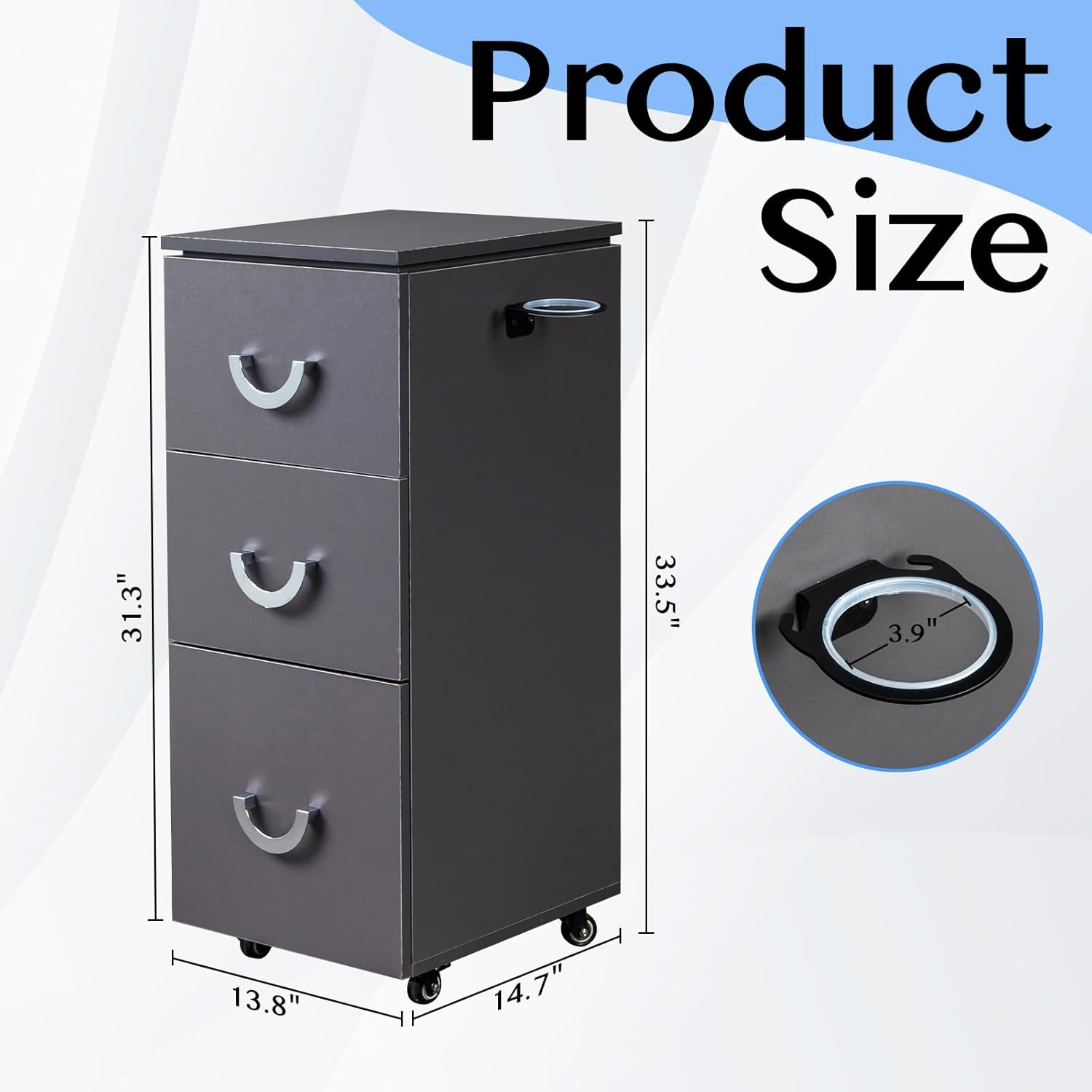 Product Size  
31.3" x 13.8" x 33.5"  
3.9"