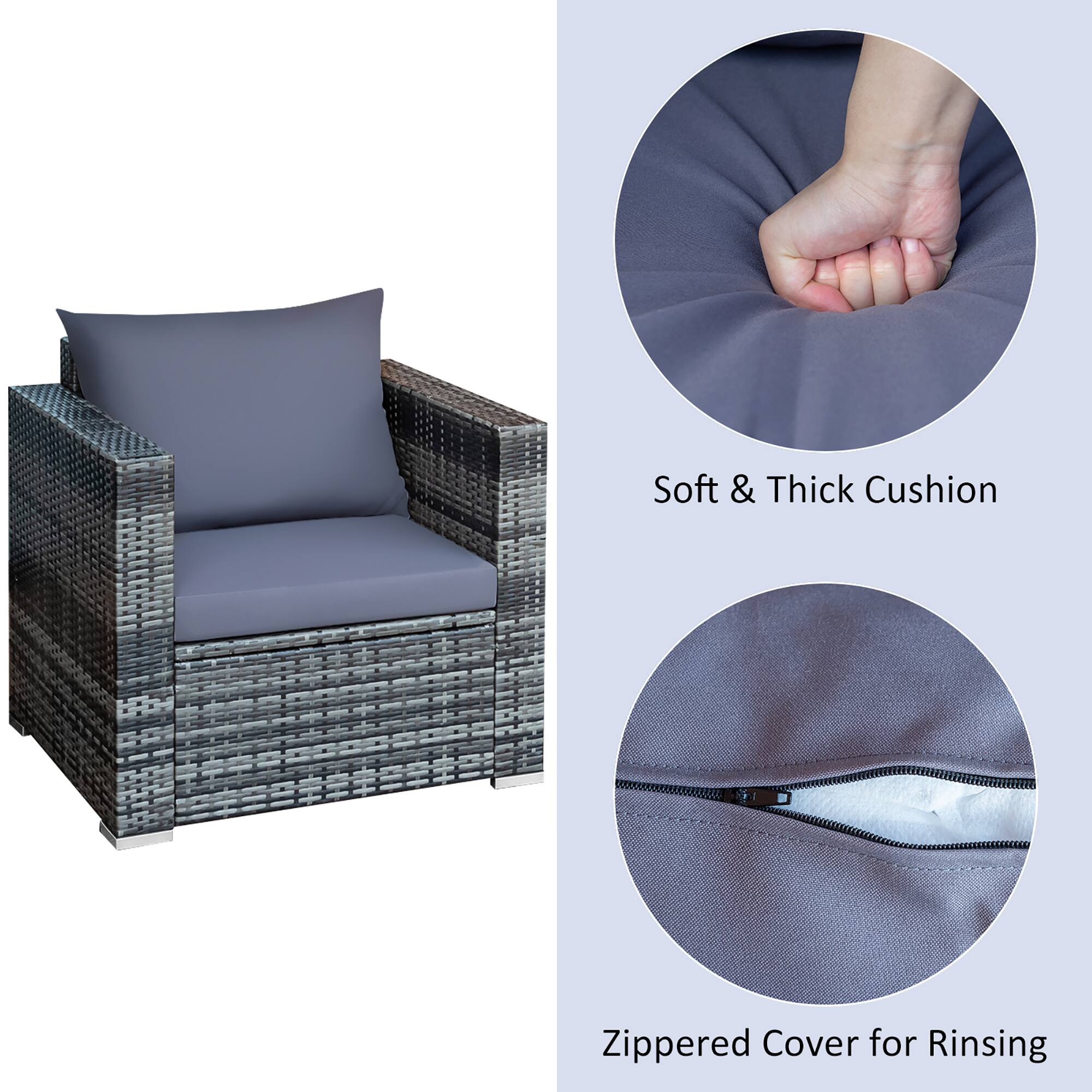 Soft & Thick Cushion Zippered Cover for Rinsing