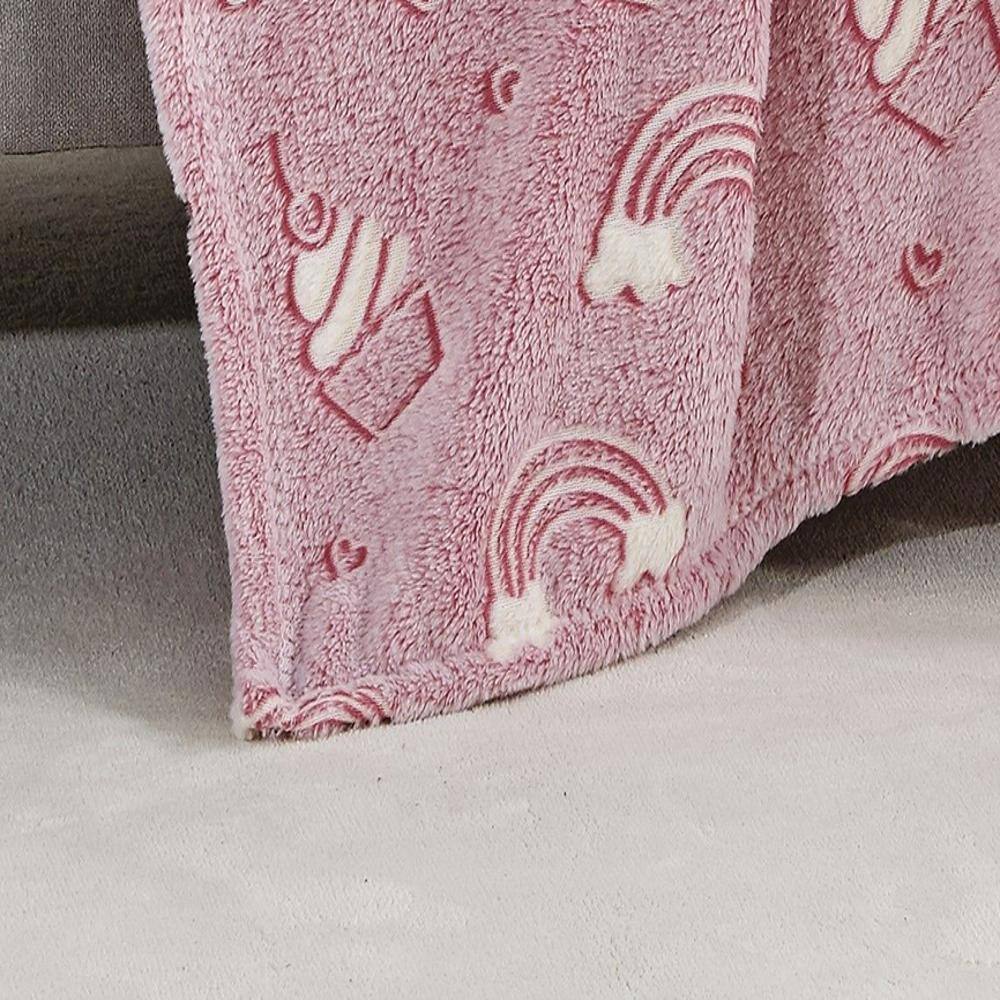 Alt View 1. Noble House - Rainbow Micro Plush Decorative All Season Throw Blanket 50" X 60" Pink by Plazatex - Multicolor.