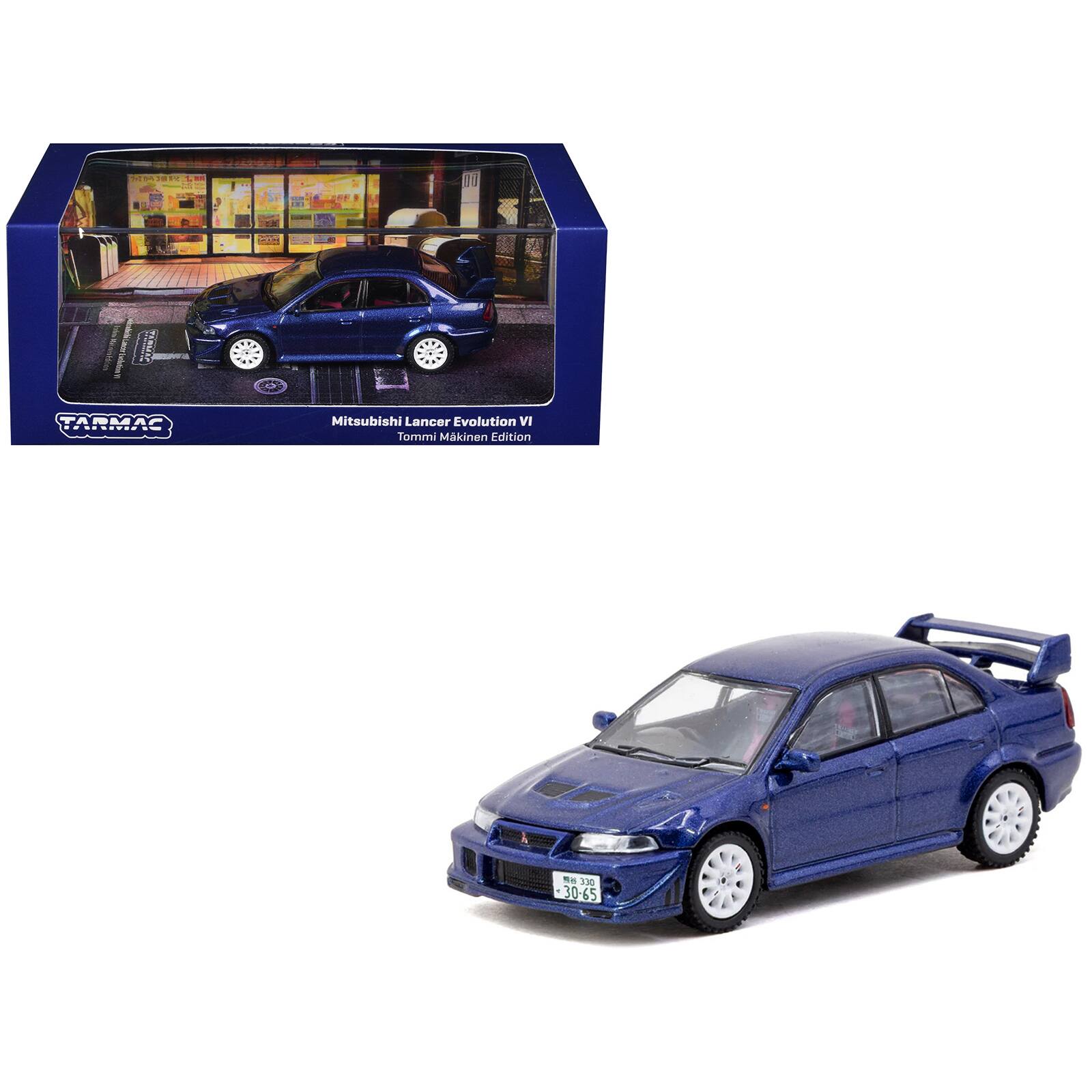 Mitsubishi Lancer Evolution VI RHD "Tommi Makinen Edition" Blue Metallic "Road64" 1/64 Diecast Model by Tarmac Works