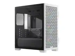 Cooler Master - Elite 302 White Micro-ATX Case, 365mm GPU, 280mm AIO, Type C, Tempered Glass, Triple 120mm aRGB PWM Fan - White