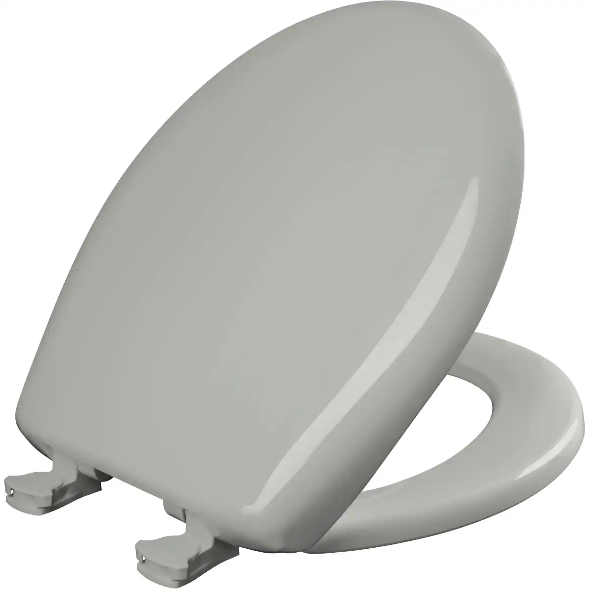 Front. BEMIS - Bemis Round Plastic Toilet Seat in Ice Grey with STA-TITE Seat Fastening System, EasyClean and  WhisperClose Hinge - Ice Grey.
