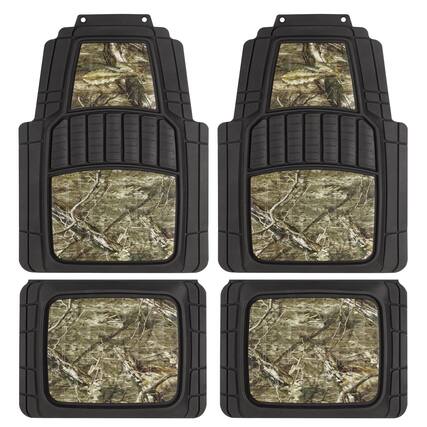 Front. Mossy Oak - 4-Piece All Weather Protection Camo Trimmable - Camouflage.