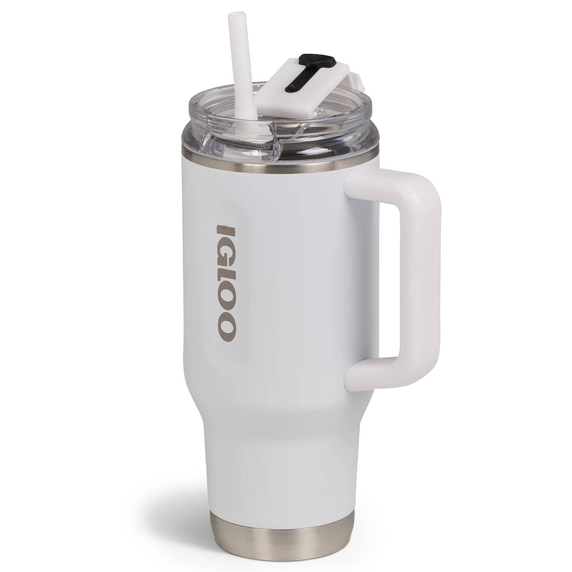 Alt View 1. Igloo - IGLOO 32 oz. Flip ‘n’ Sip Stainless Steel Travel Mug, White - White.