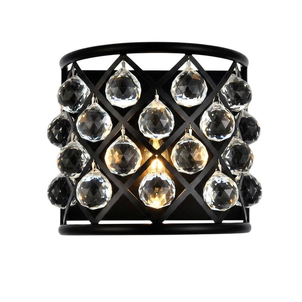 Urban Classic - Madison 1 light Wall Sconce Clear Royal Cut Crystal - Matte Black