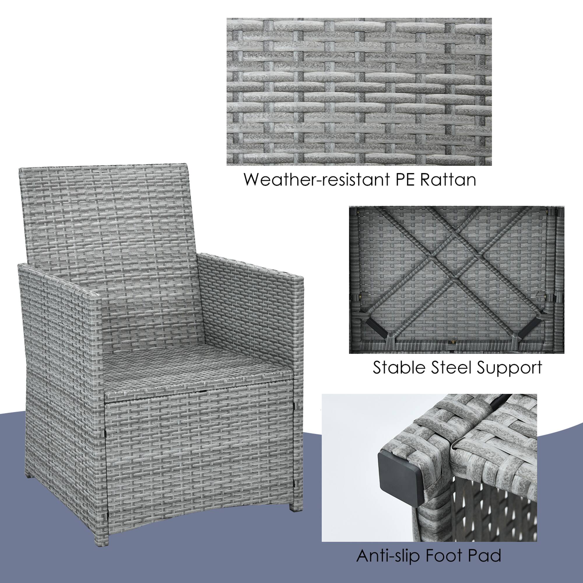 Weather-resistant PE Rattan  
Stable Steel Support  
Anti-slip Foot Pad