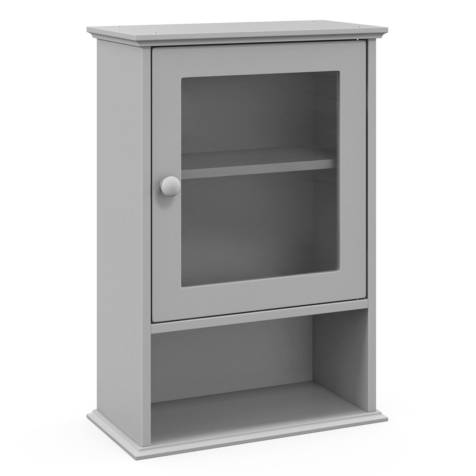 Alt View 9. Gymax - Gymax Wall Mounted Bathroom Cabinet Storage Organize Hanging Medicine Adjustable Shelf - Grey.