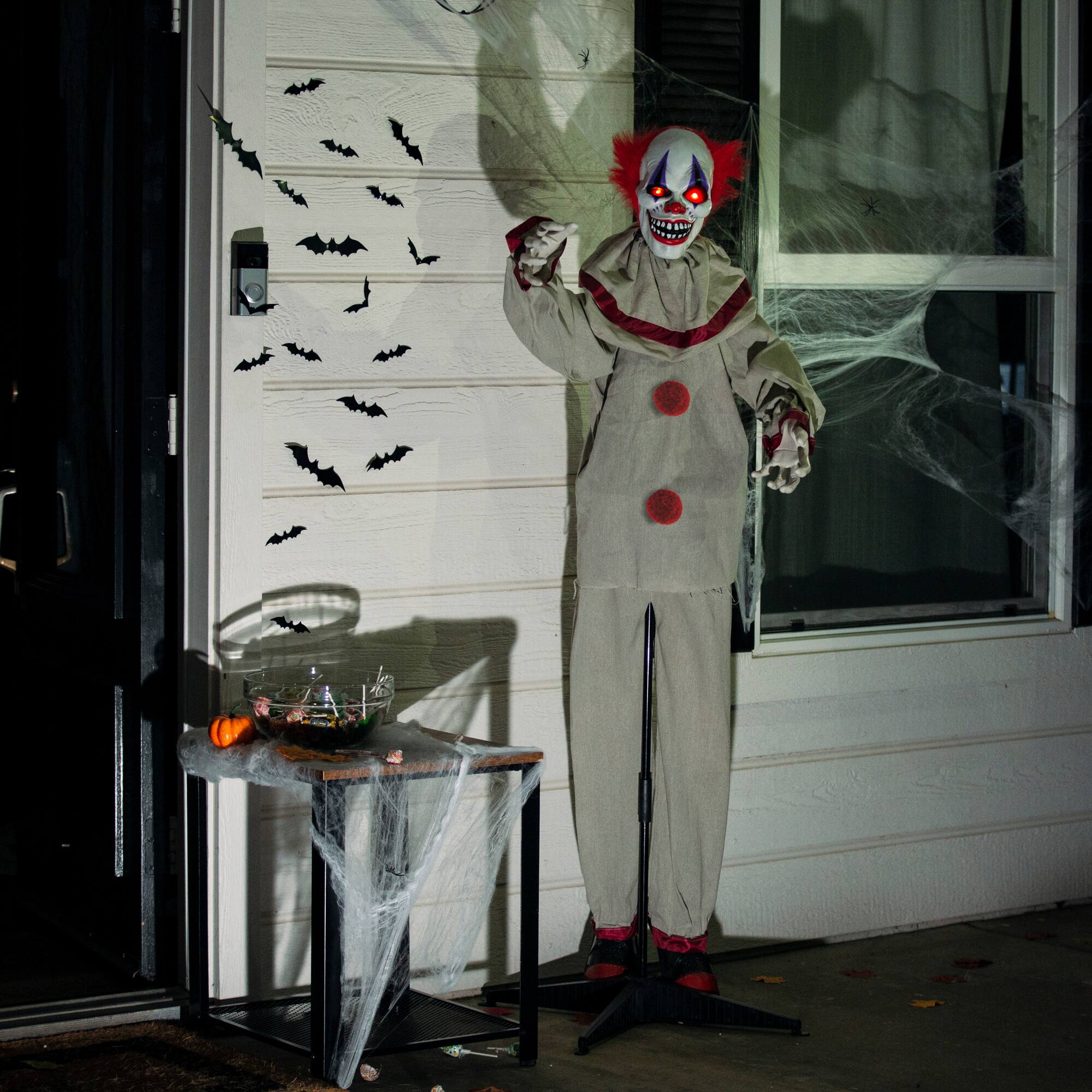Alt View 2. Best Choice Products - Best Choice Products Scary Harry the Motion Activated Animatronic Killer Clown, Halloween Prop w/ Pre-Recorded Lines - Beige.