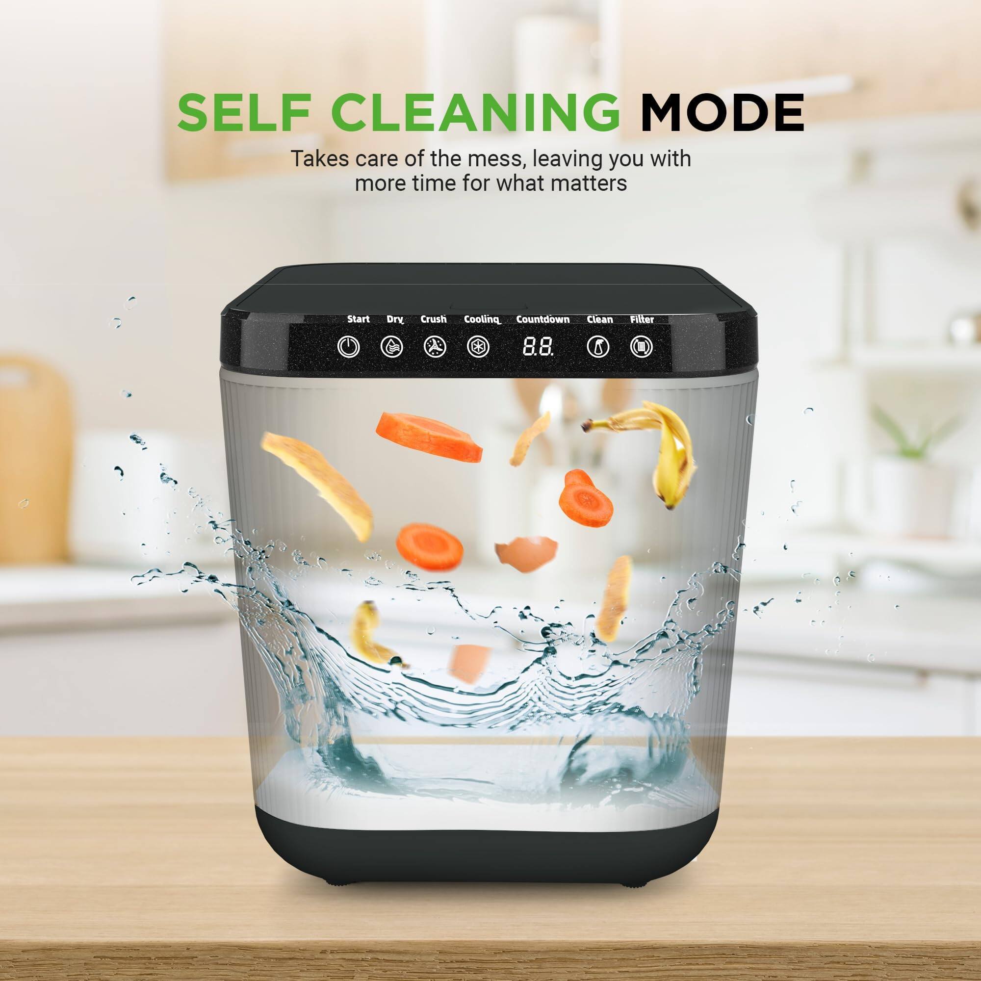 SELF CLEANING MODE  
Takes care of the mess, leaving you with more time for what matters  

Start Dry Crush Cooling Countdown Clean 8.8. i Filter