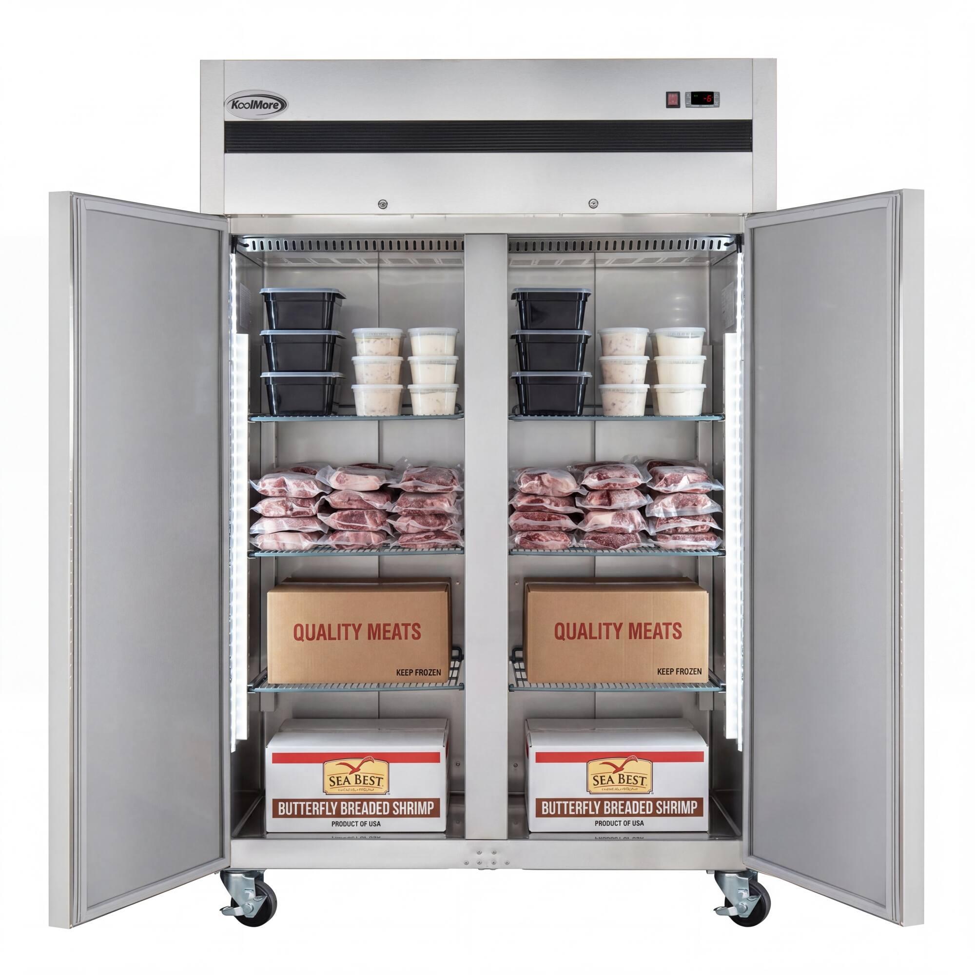 KoolMore QUALITY MEATS  
QUALITY MEATS  
KTP FROZEN  
FROZEN  
SEA BEST  
SEA BEST  
BUTTERFLY BREADED SHRIMP  
BUTTERFLY BREADED SHRIMP
