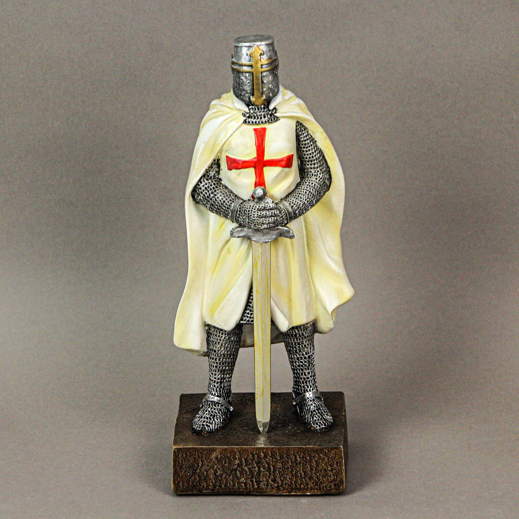 Alt View 7. Zeckos - Medieval Templar Knight in Battle Holding Sword Armor Statue - Multicolored.