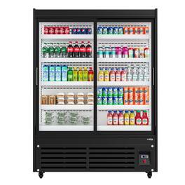 Koolmore - 24 Cu Ft Commercial Beverage Merchandiser With Sliding Glass Doors - Black