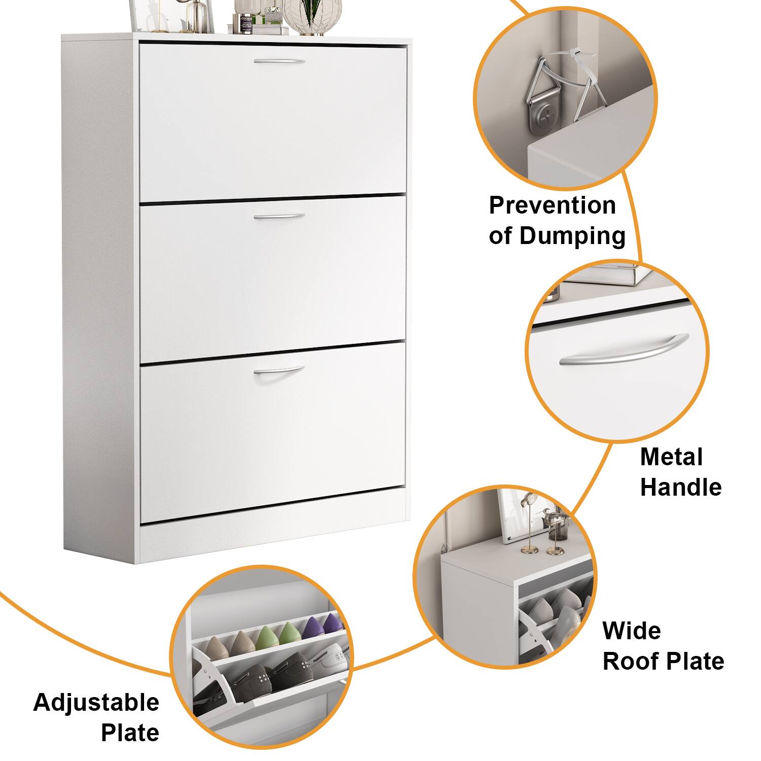 Prevention of Dumping, Metal Handle, Wide Roof Plate, Adjustable Plate