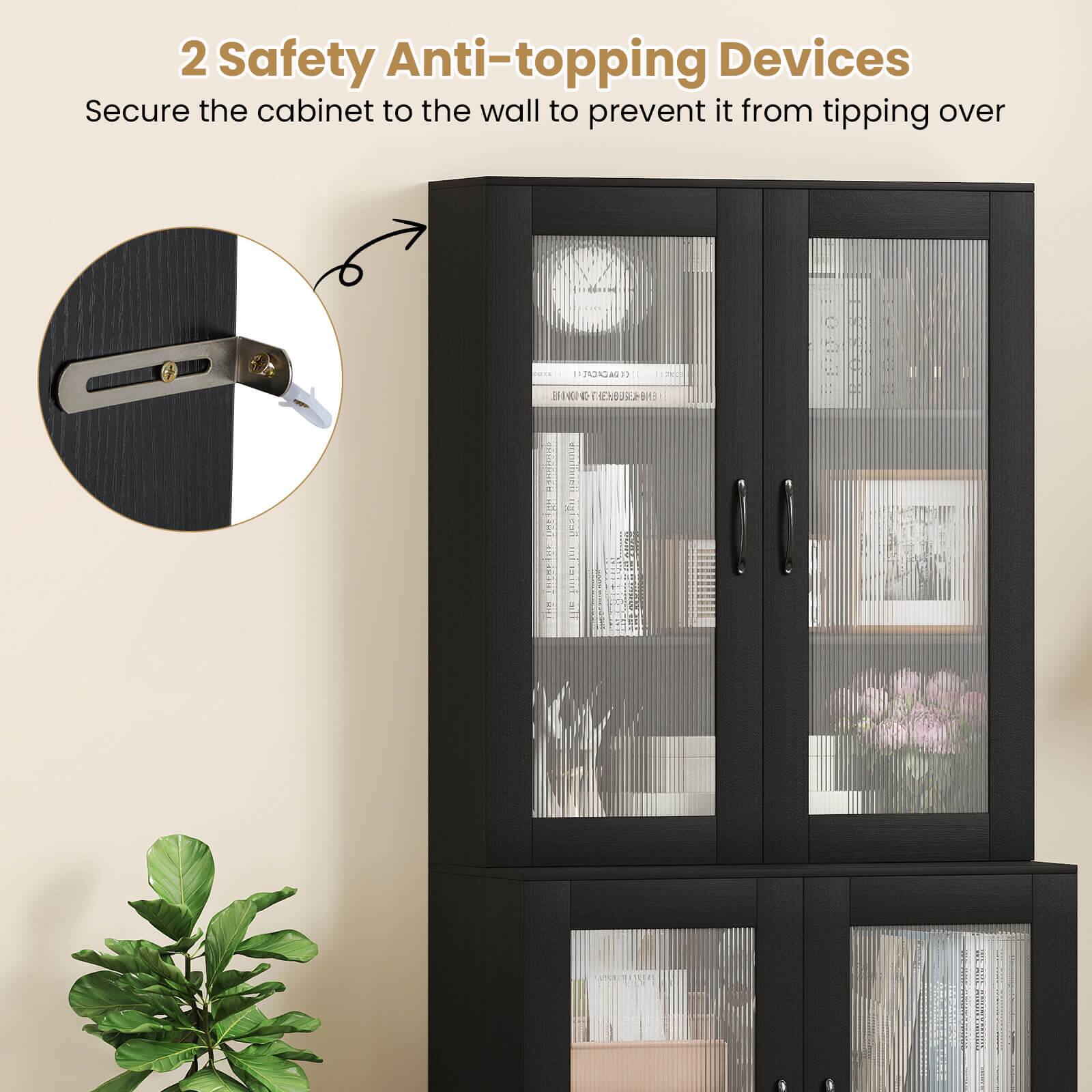 2 Safety Anti-topping Devices  
Secure the cabinet to the wall to prevent it from tipping over