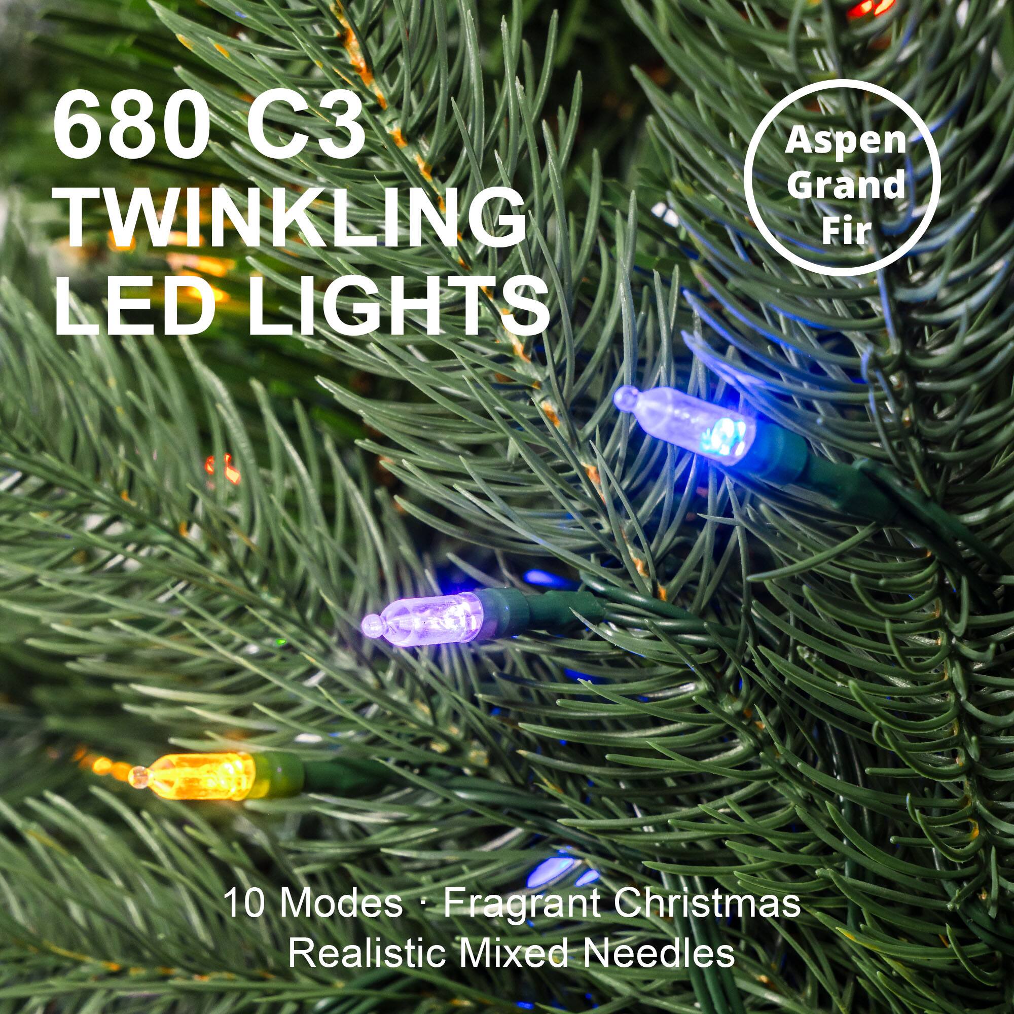 680 C3 TWINKLING LED LIGHTS  
Aspen Grand Fir  
10 Modes • Fragrant Christmas Realistic Mixed Needles