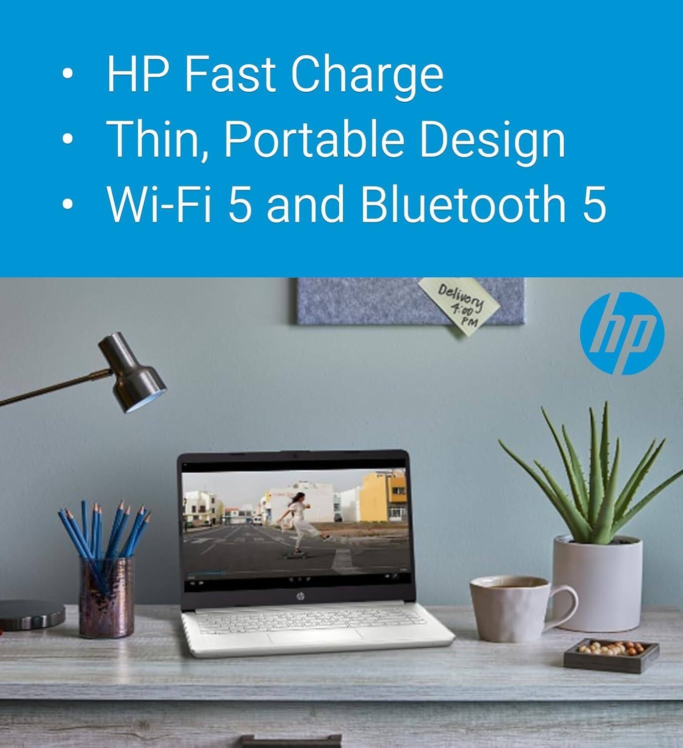- HP Fast Charge
- Thin, Portable Design
- Wi-Fi 5 and Bluetooth 5

Delivery 4:00 PM