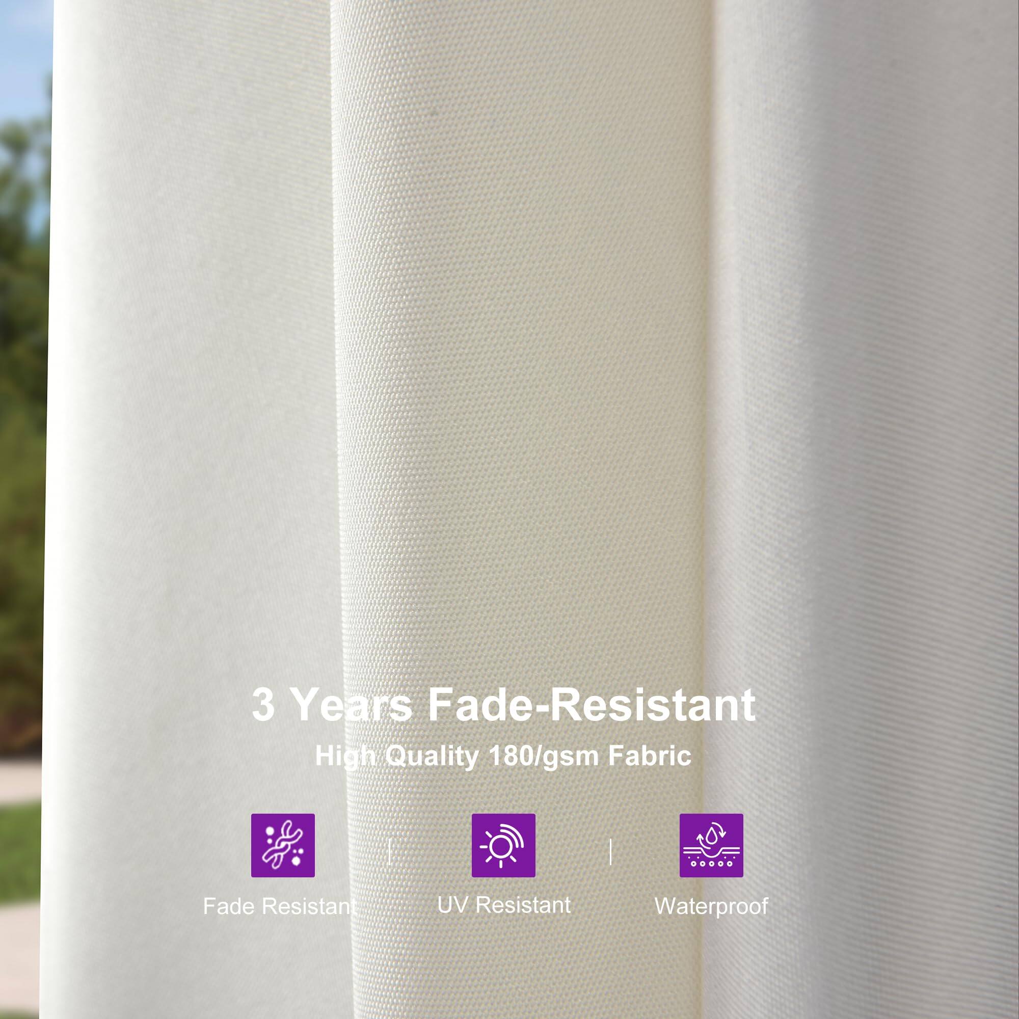 3 Years Fade-Resistant  
High Quality 180/gsm Fabric  

Fade Resistant  
UV Resistant  
Waterproof