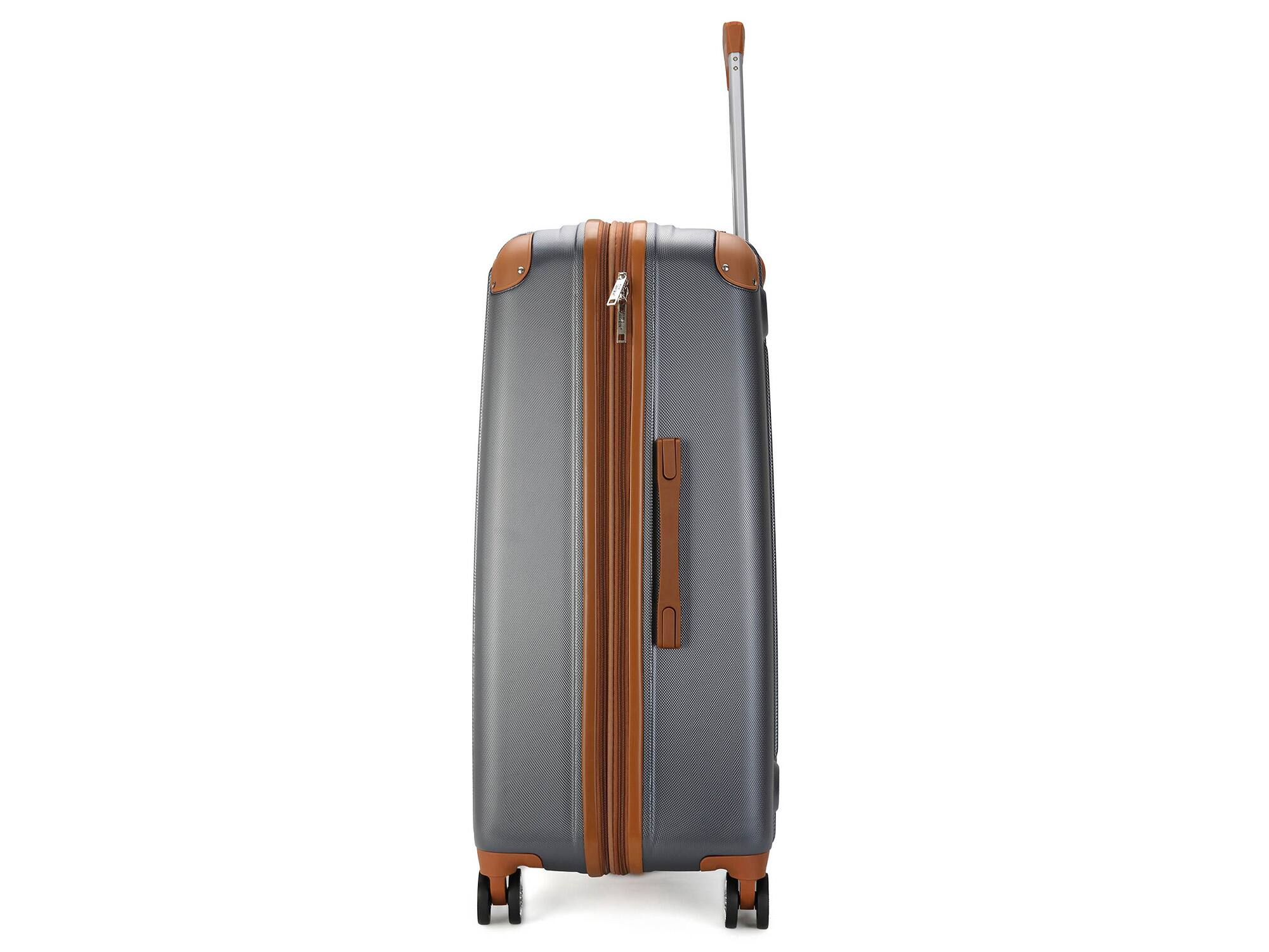 Alt View 2. Miami Carry On - Miami Carry On Collins 3 Piece Expandable Retro Spinner Luggage Set - Grey - Grey.