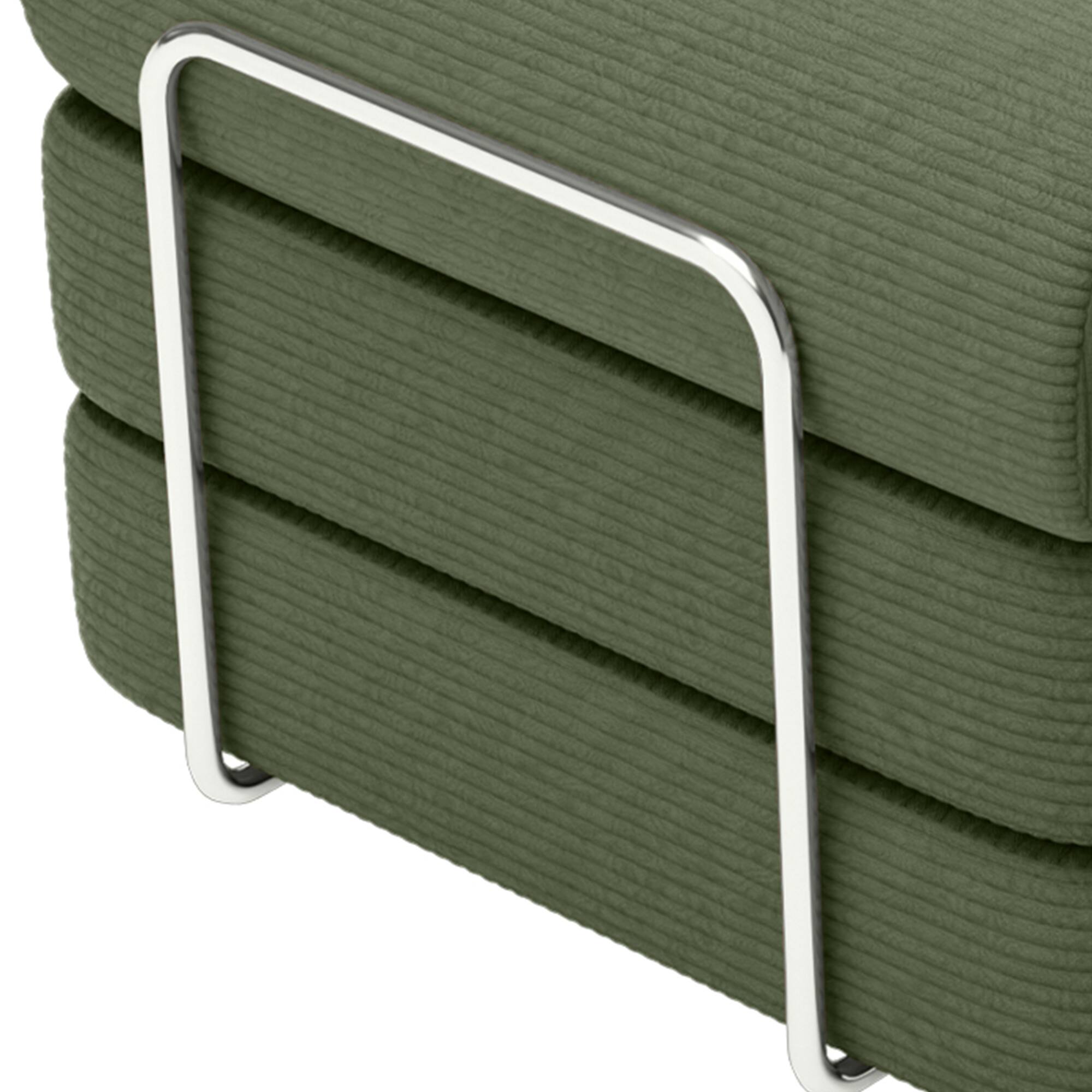 Alt View 4. Vaczon - 79" Modular Convertible Sofa Bed with High-Density Foam and Corduroy Upholstery with Lumbar Pillow Included - Olive Green.