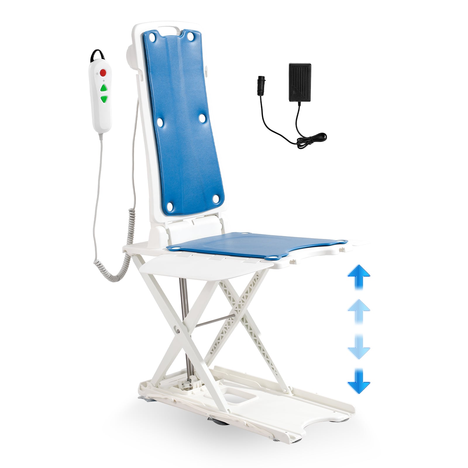 VEVOR - Electric Chair Lift, Devices to Lift Elderly off Floor for Elderly, 3.03-19.96 inch Height Adjustable - Blue