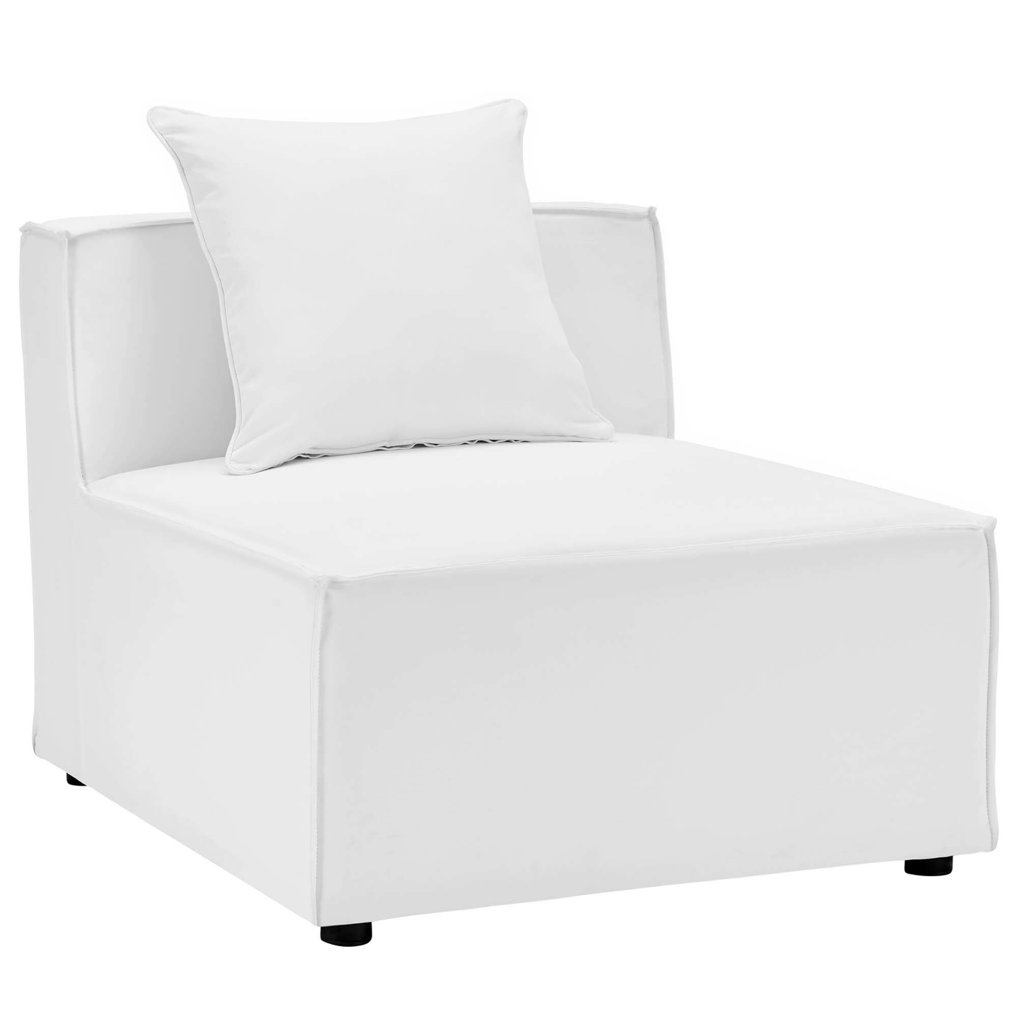 Angle. Modway - Saybrook Outdoor Patio Upholstered Sectional Sofa Armless Chair by Modway - White.