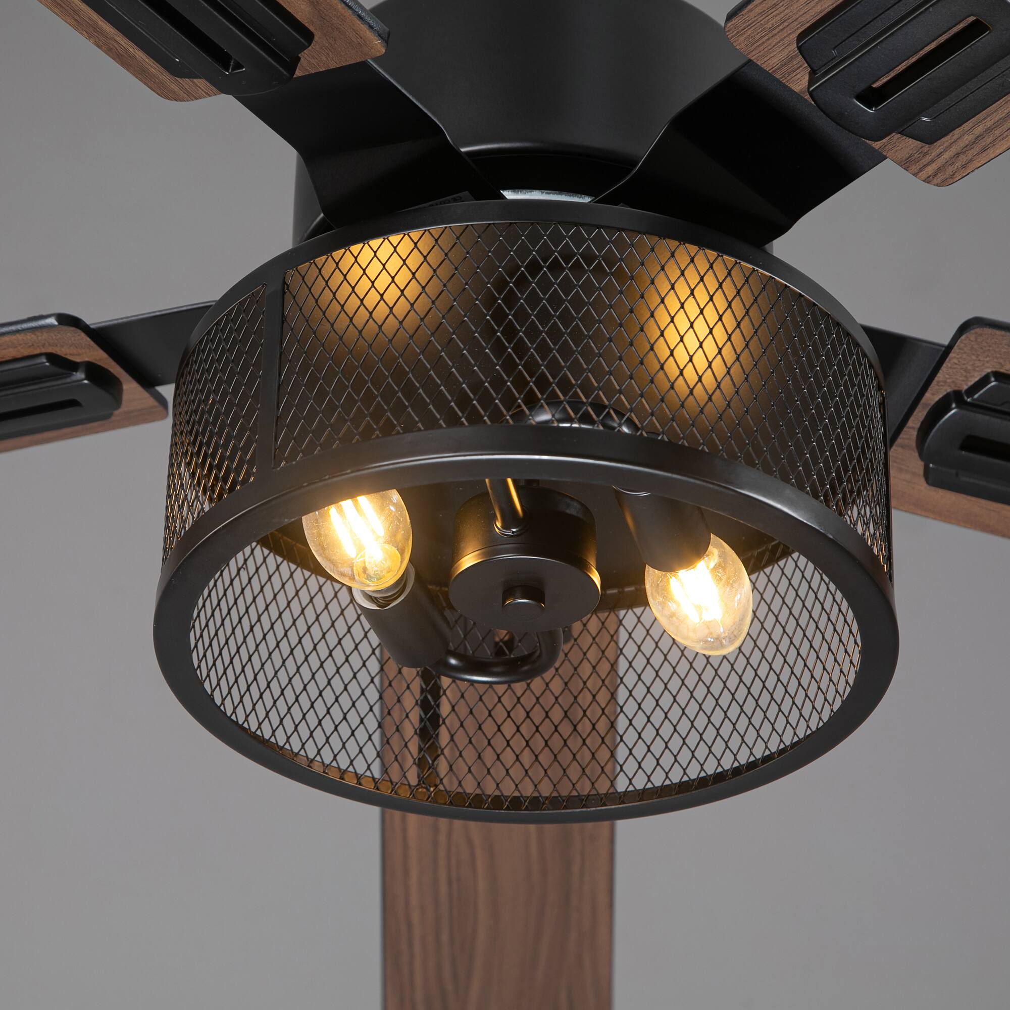 Alt View 7. Parrot Uncle - 52" Matte Black Ceiling Fan with Light, Reversible Blades, Remote & App Control - Black.
