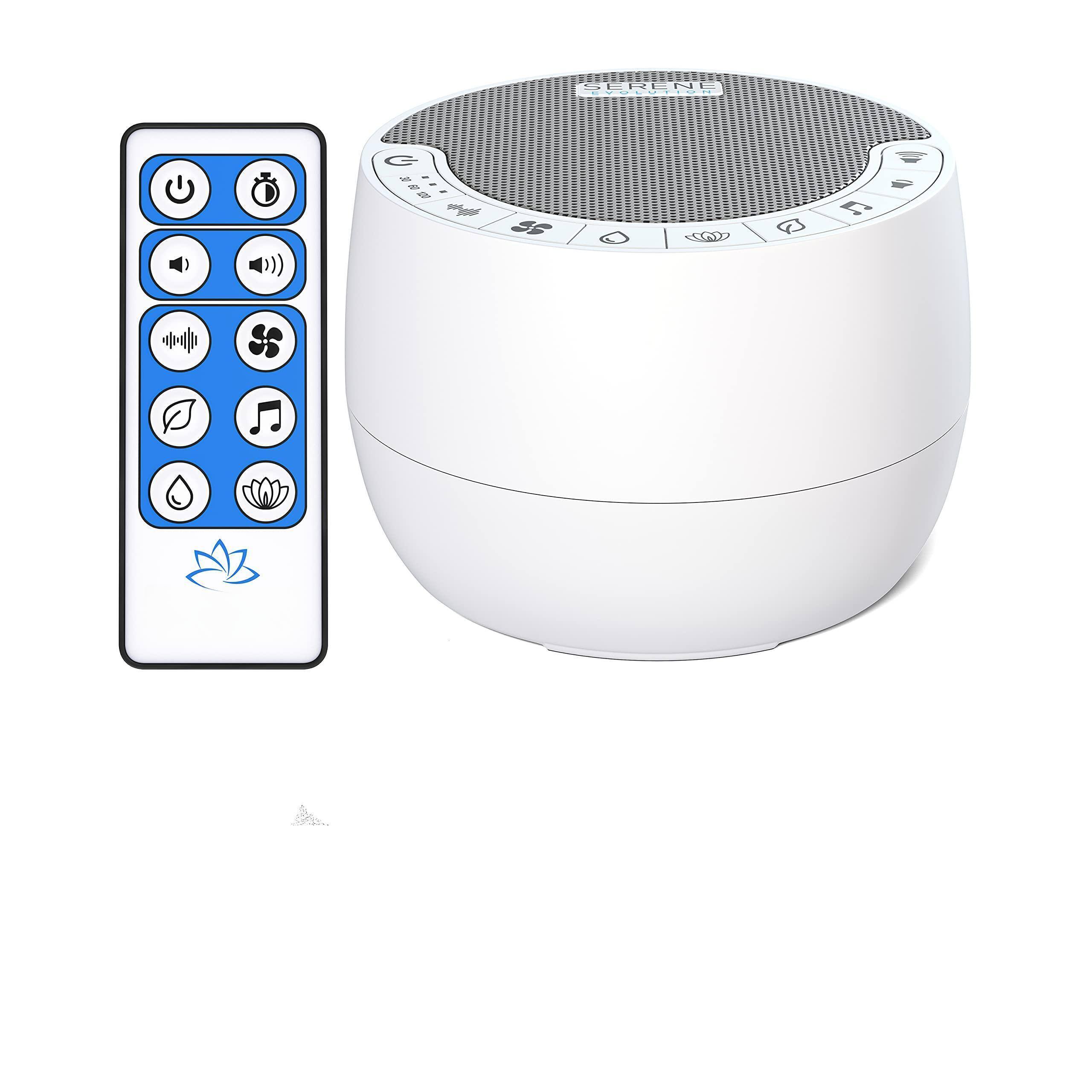 Cedar Assembly - Noise Machine With 60 Sounds - Sound For Adults And Cancelling Sleep Music Remote Control Ideal Office - 70 Sounds - White