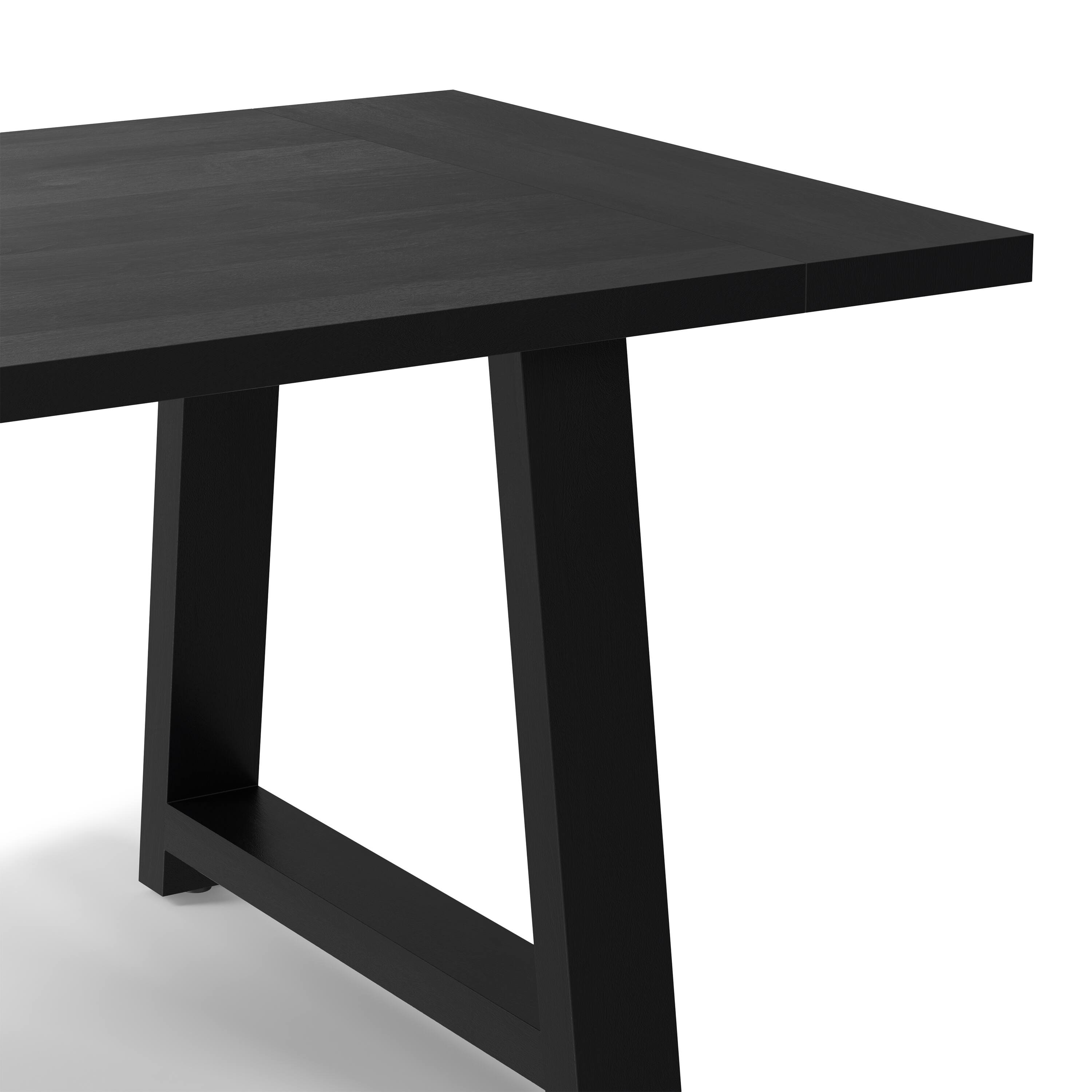 Alt View 6. Simpli Home - Whitley 72 inch Wide Solid Mango Farmhouse Dining Table - Black.