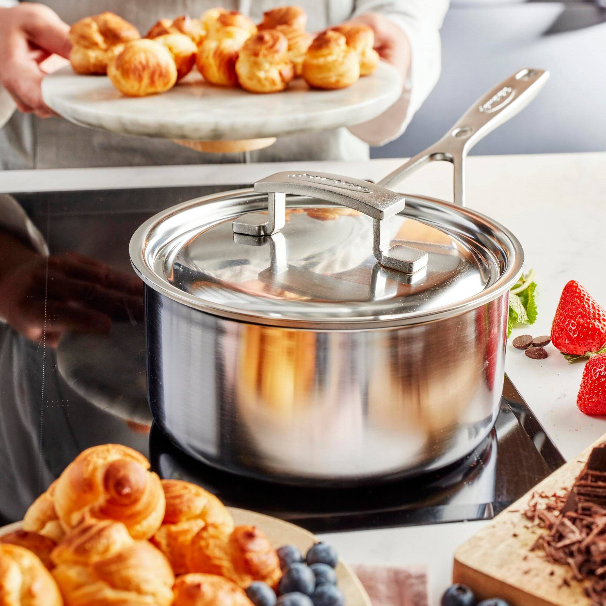 Alt View 5. Demeyere - Demeyere Industry 5-Ply 1.5-qt Stainless Steel Saucepan - Stainless Steel.