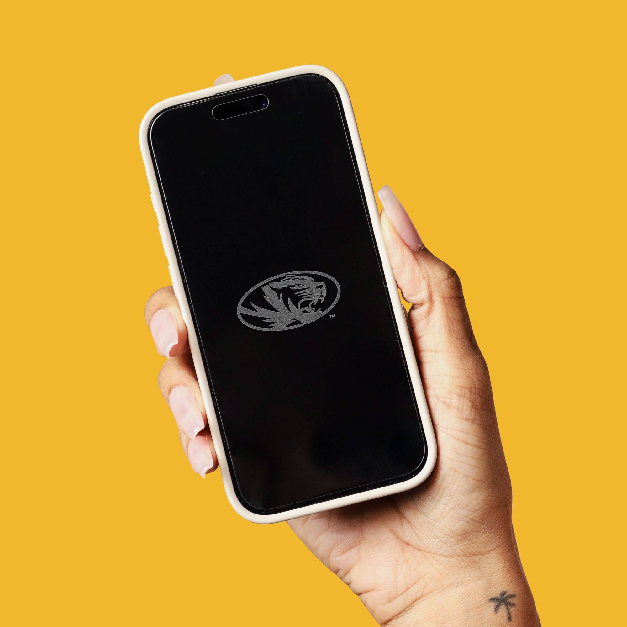 Alt View 3. Screen Skinz - Missouri Tigers iPhone Privacy Screen Protector - 16 Pro - Multicolor.