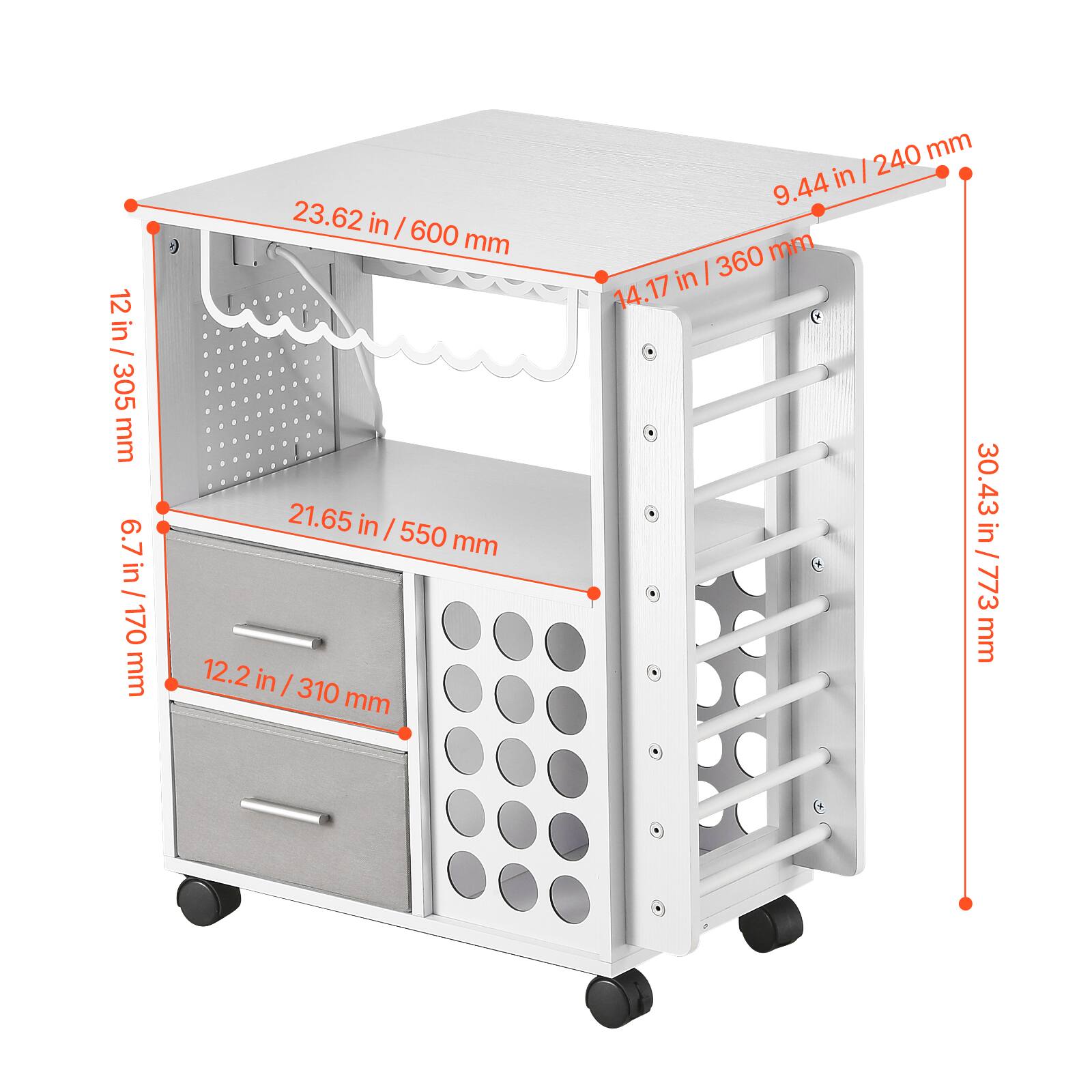- 23.62 in / 600 mm
- 12 in / 305 mm
- 6.7 in / 170 mm
- 21.65 in / 550 mm
- 12.2 in / 310 mm
- 9.44 in / 240 mm
- 14.17 in / 360 mm
- 30.43 in / 773 mm
