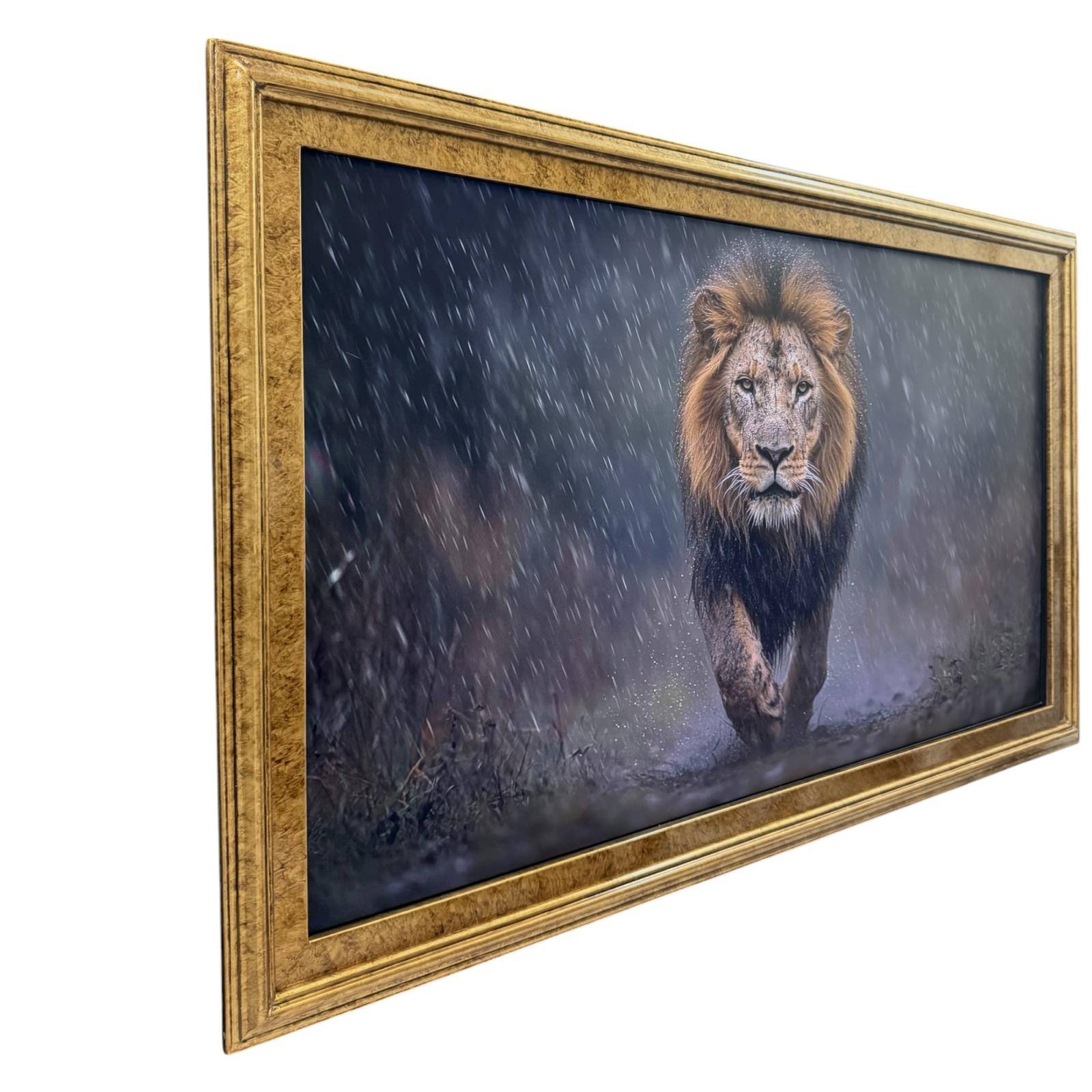 Angle. LAREDO FRAME FACTORY - 32 inch Handmade Tv frame for Samsung The Frame tv and Frame Pro Model - MARBLE GOLD.