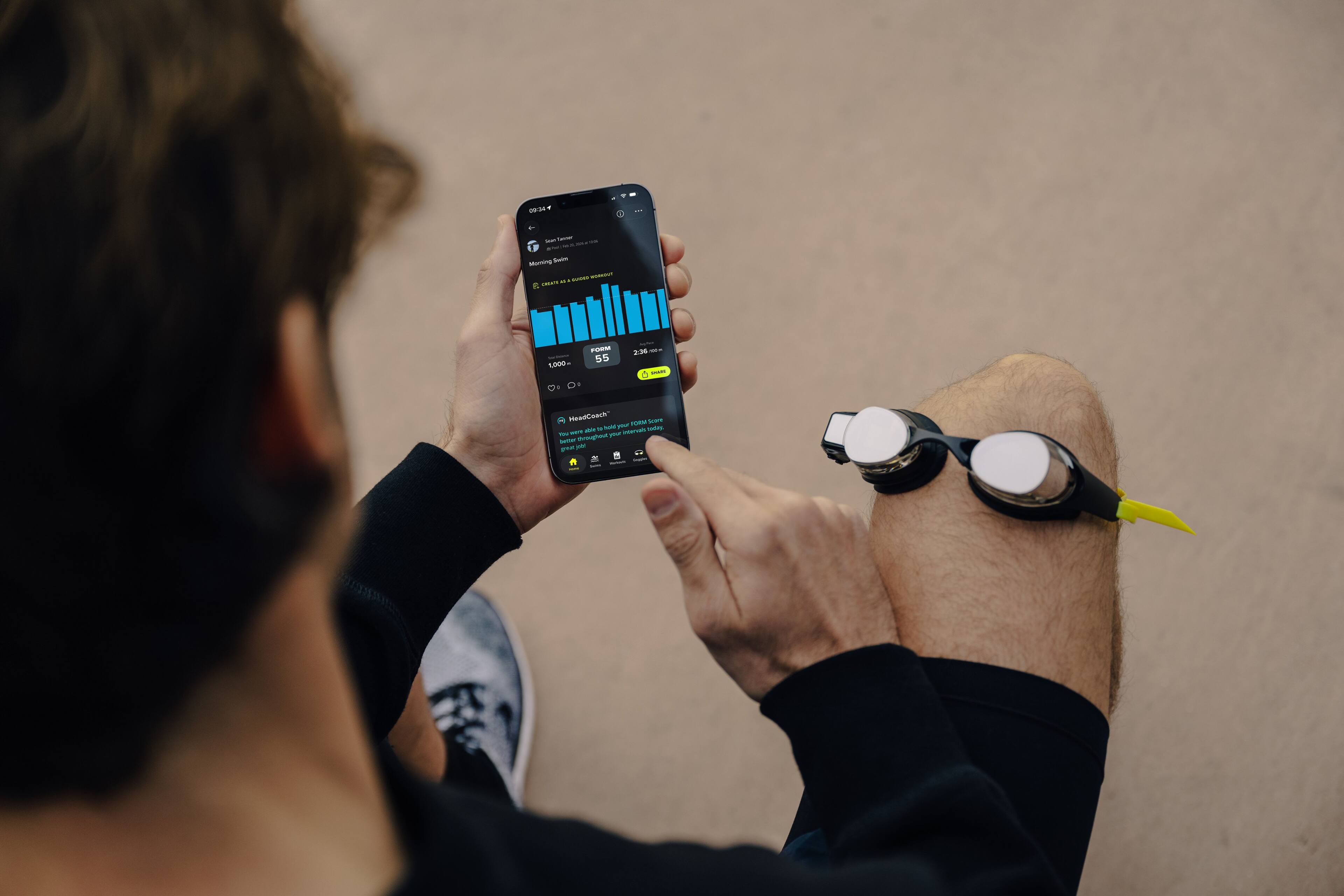 Sure, here is the corrected text:

"Morning Swim

FORM 55
1,000
2:30 min
2 miles

Headspace
better sleep is just a few steps away. Try today.

09:24
Morning Swim
07:00
FORM 55
1,000
2:30 min
2 miles

Headspace
better sleep is just a few steps away. Try today."
