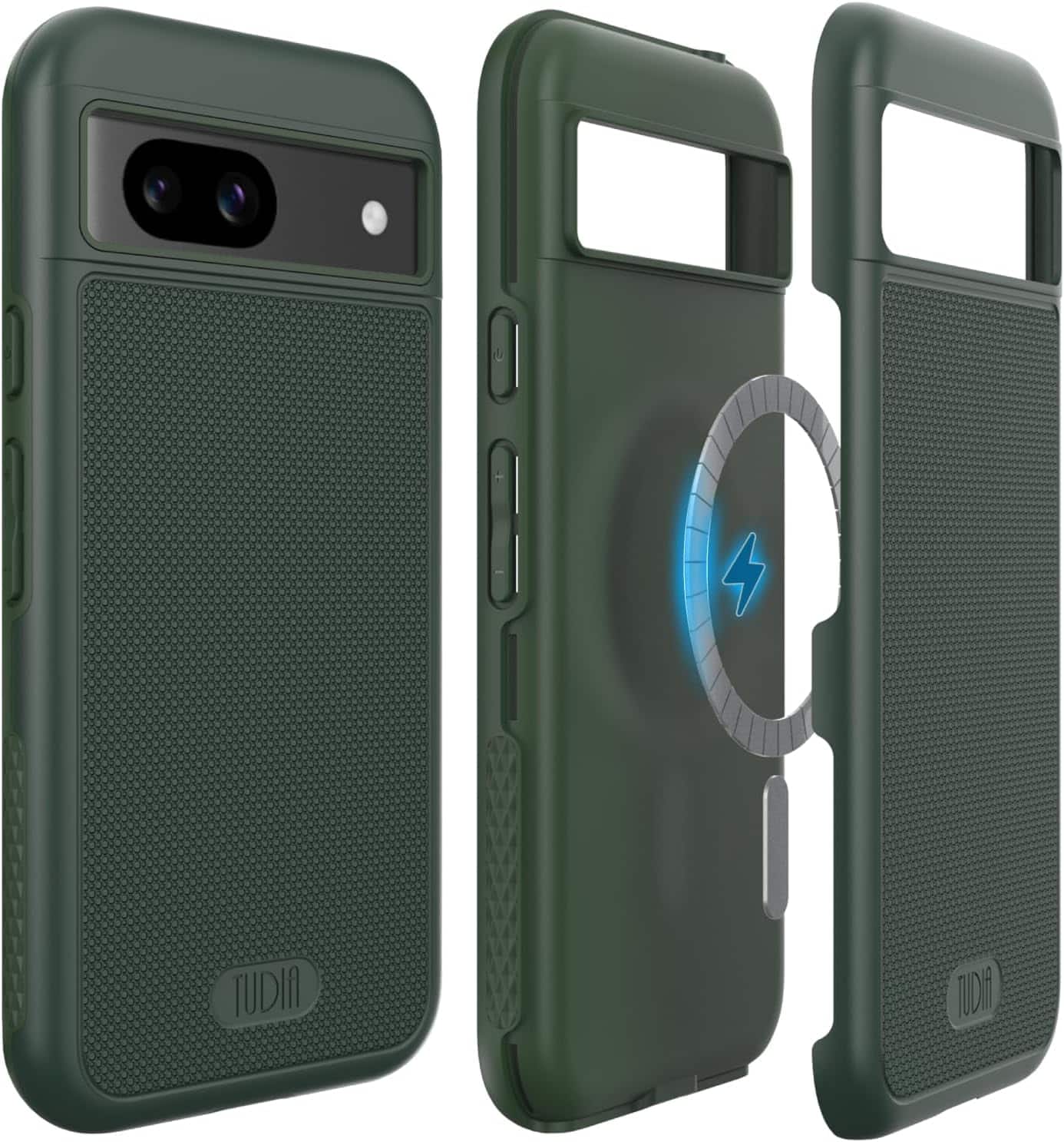 TUDIA - MergeGrip for Google Pixel 8a Case Magsafe Compatible Phone Case - Pine Green - Magnetic Pine Green