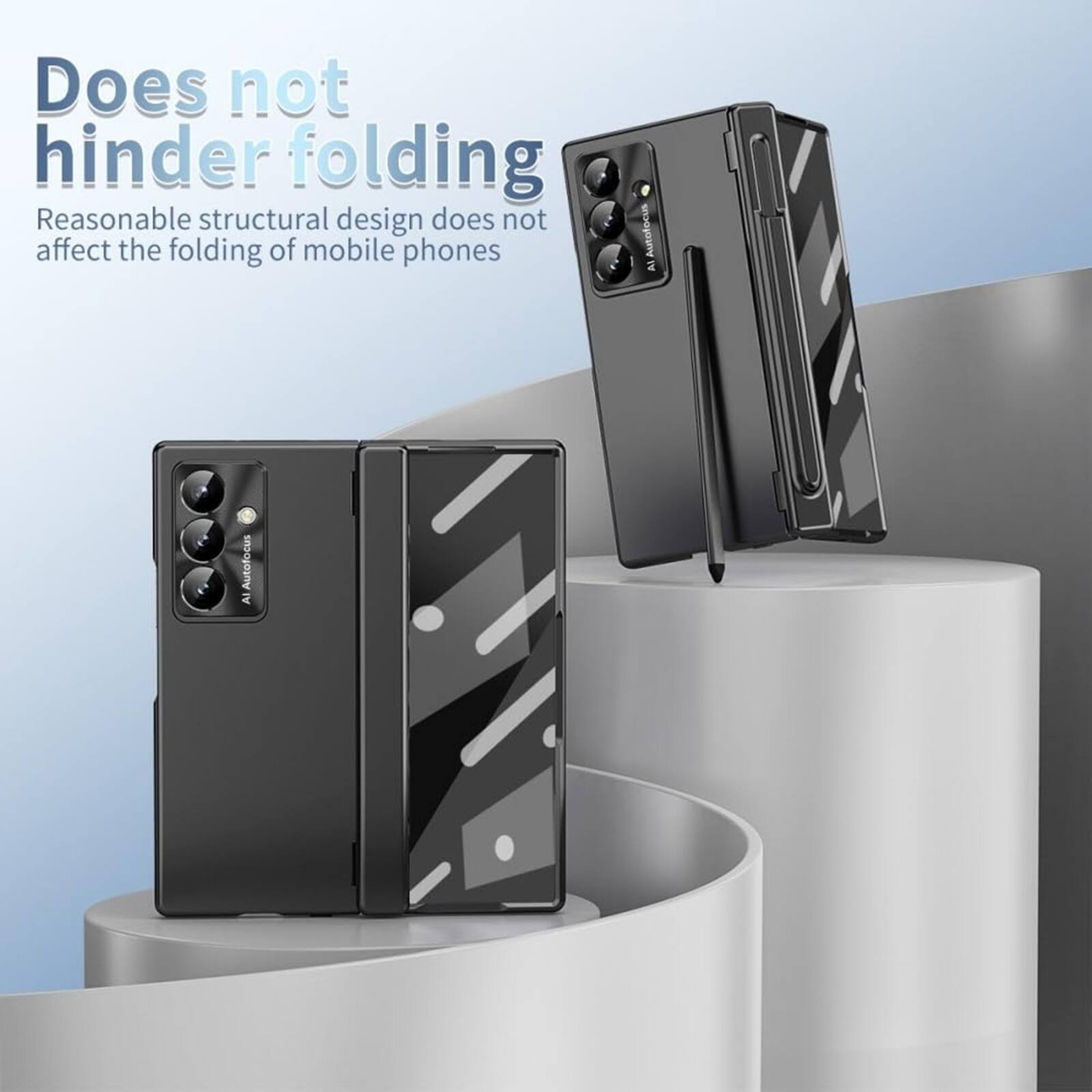 Does not hinder folding  
Reasonable structural design does not affect the folding of mobile phones