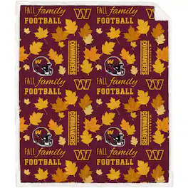 Pegasus - Washington Commanders 60" x 70" Fall, Family & Football Flannel Fleece Sherpa Blanket - Multicolor