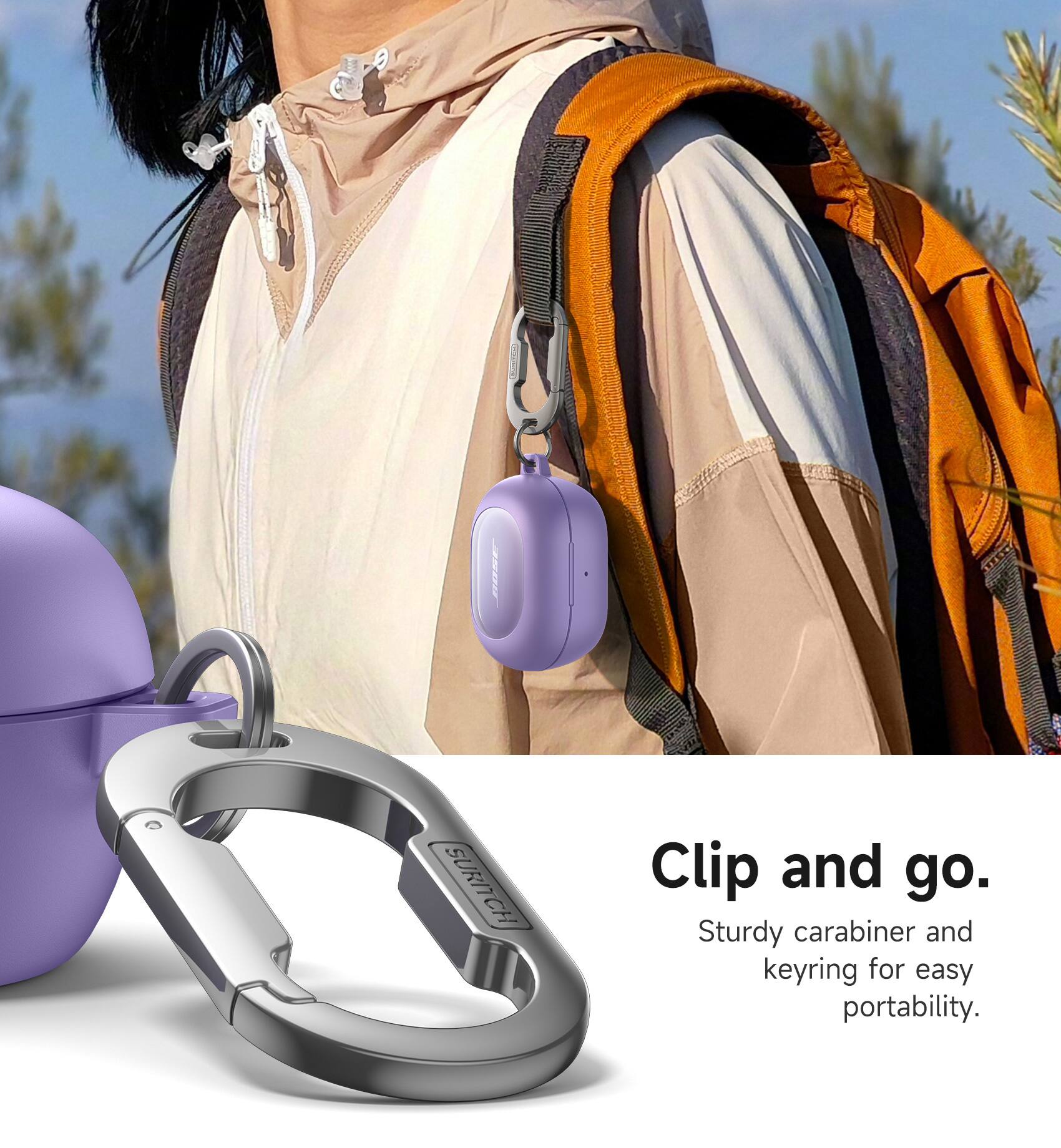 SURITCH CH

Clip and go.  
Sturdy carabiner and keyring for easy portability.
