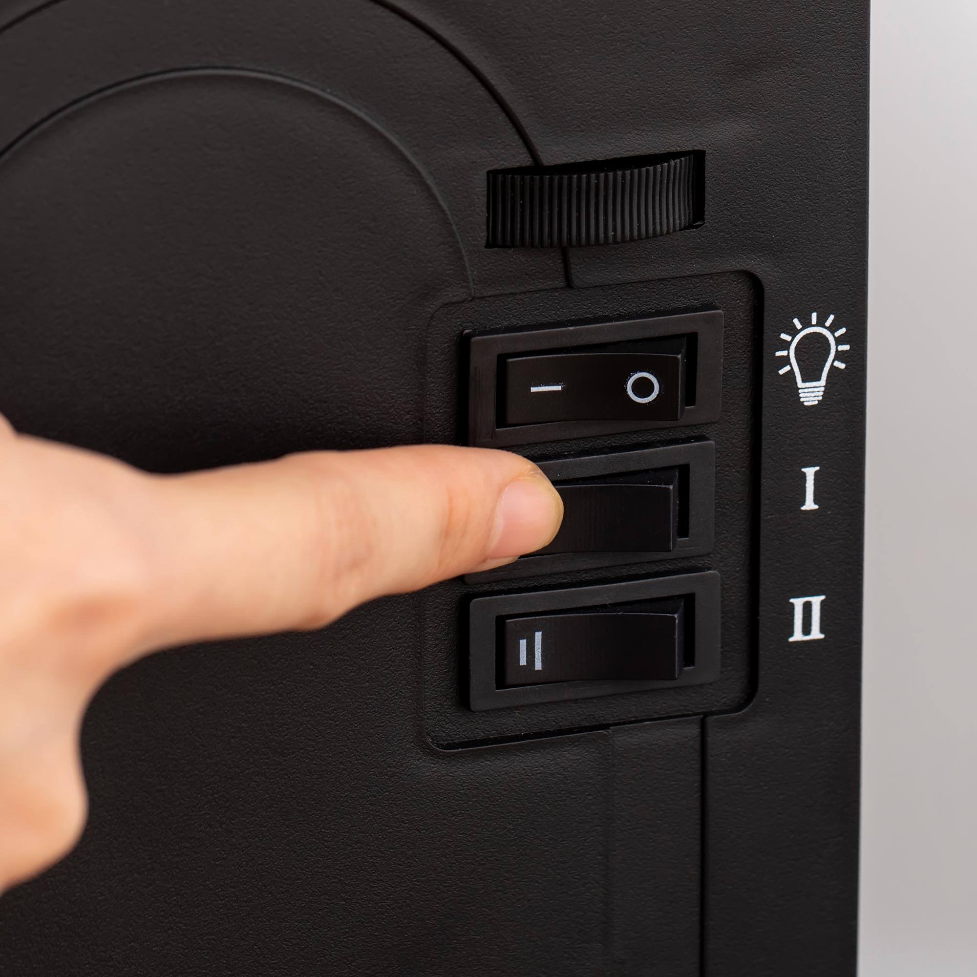 Angle. Resenkos - 18" Electric Fireplace Stove, Freestanding Fireplace Heater with Realistic LED Flame, Black - Black.