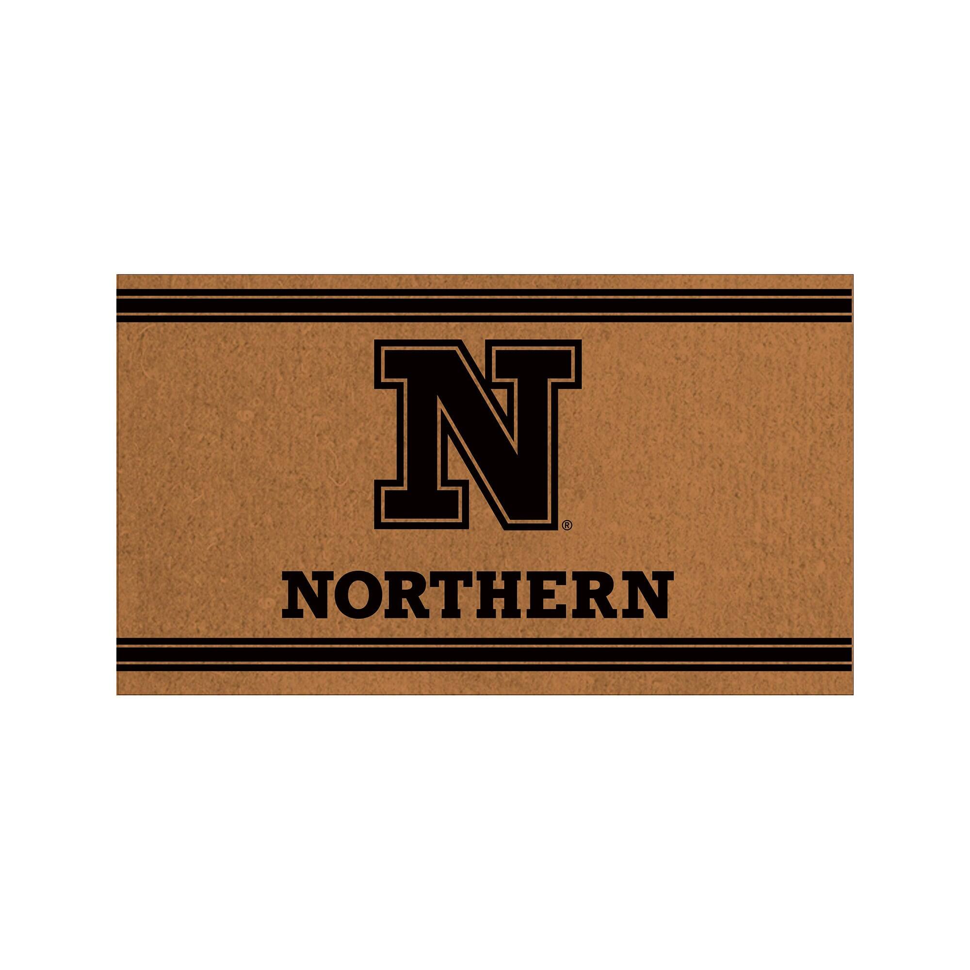 Front. Evergreen Enterprises - Northern State University Wolves 28" x 16" Primary Logo Outdoor Coir Entryway Mat - Multicolor.