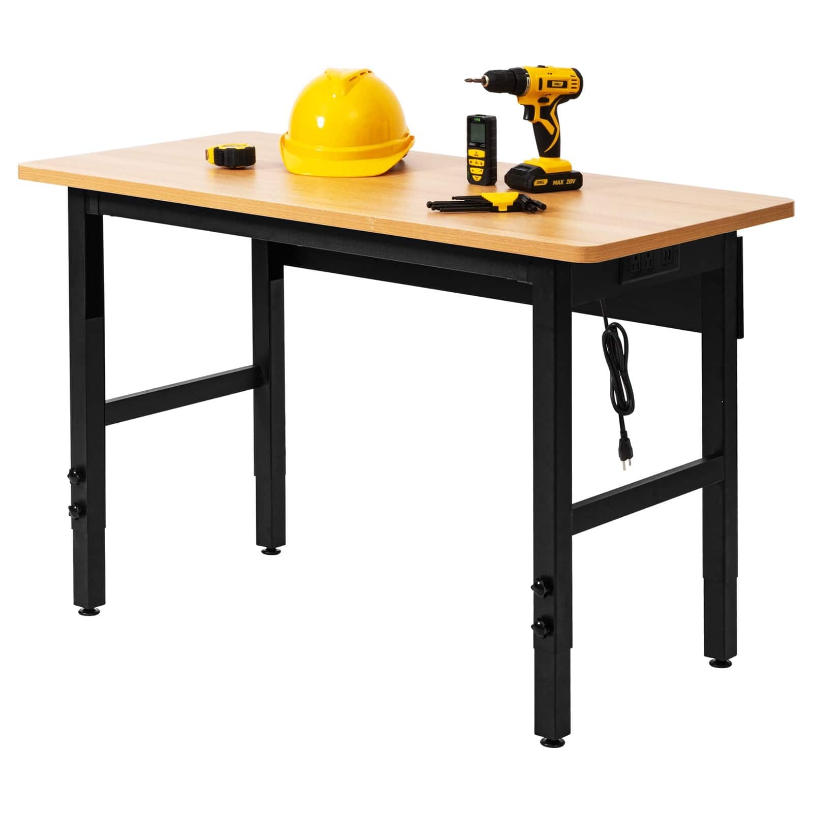 "Steelite - 48""x24"" Garage Workbench with Power Outlet, Hardwood Top, Adjustable Height, 2000 LBS Load Capacity" price history on PriceWatchPro