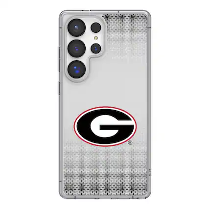 Front. Keyscaper - Georgia Bulldogs Linen Logo Galaxy Clear Case - S23 Ultra - Multicolor.