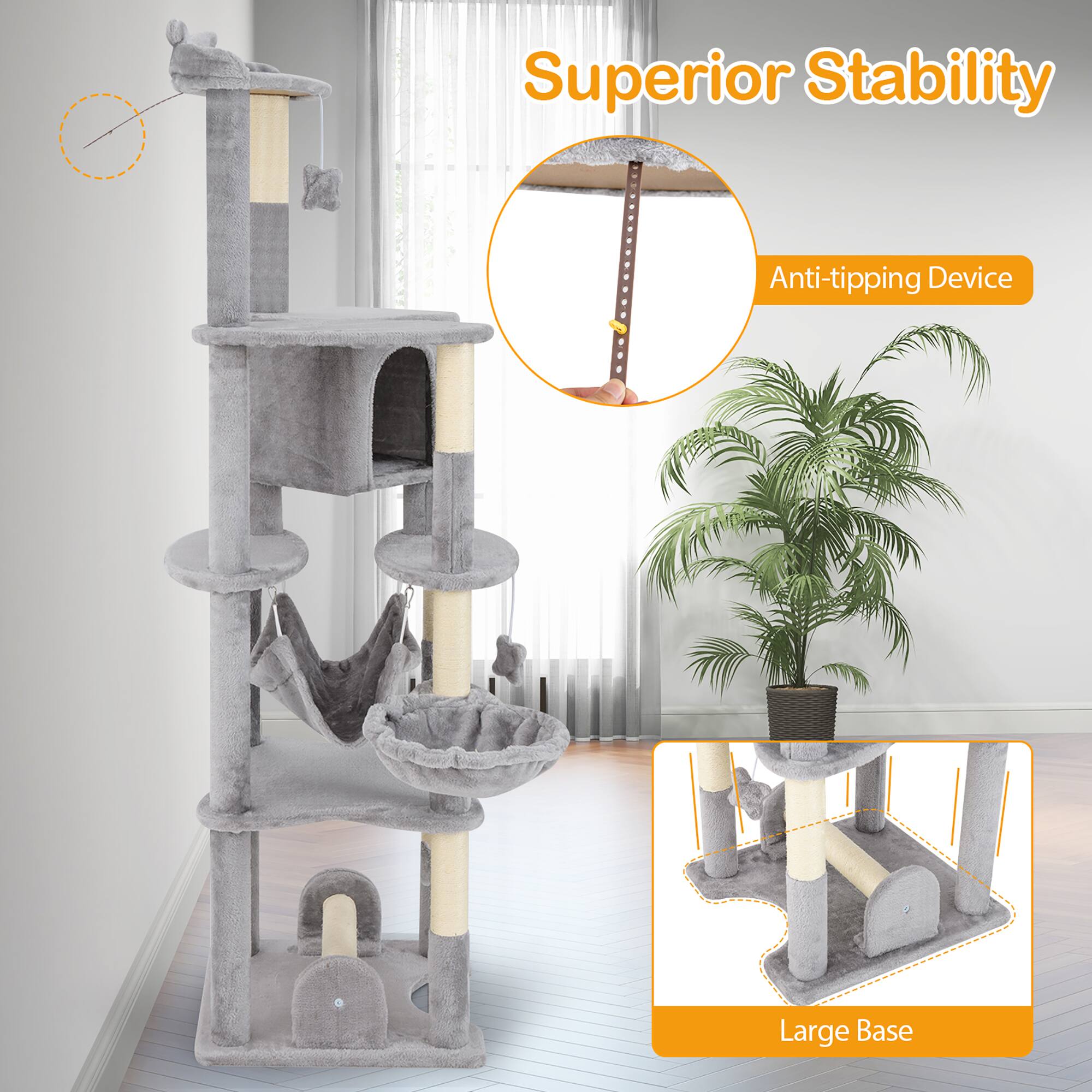 Superior Stability  
Anti-tipping Device  
Large Base