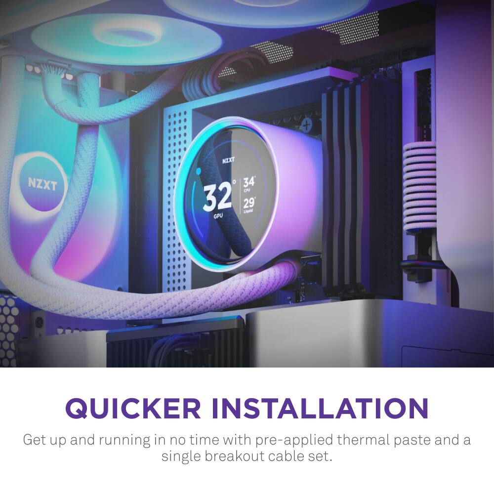 Get up and running in no time with pre-applied thermal paste and a single breakout cable set.