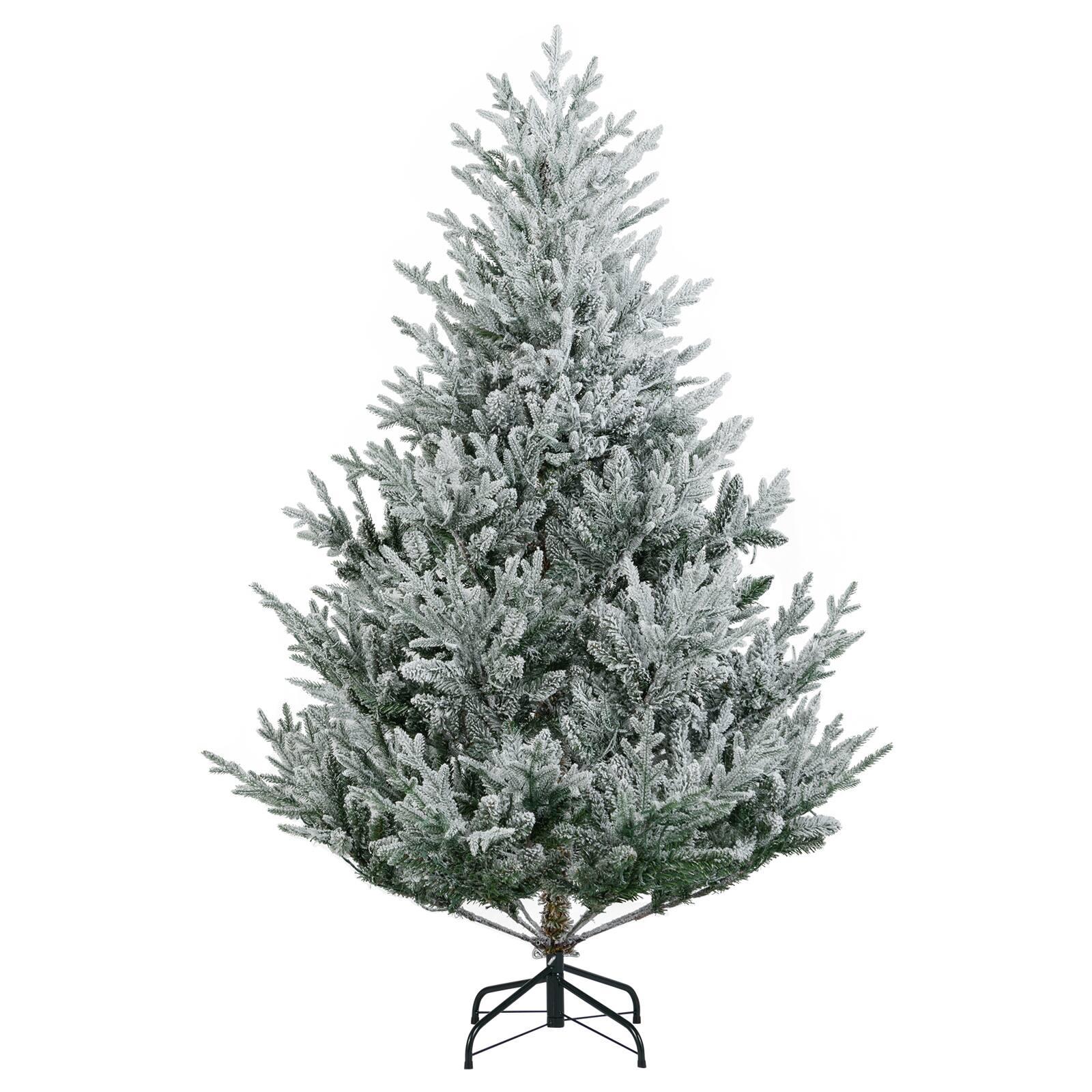 Alt View 9. Costway - Costway 6 FT Artificial Christmas Tree with 762 Flocked Branch Tips, 340 Warm White LED Lights - White & Green.