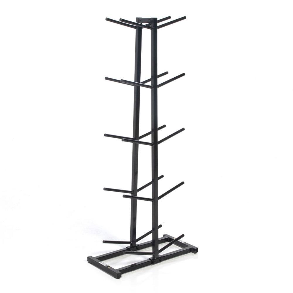 Front. Power Systems - Double Medicine Ball Storage Rack – Holds 10 Balls, Vertical Weight Tree Rack, 23” x 11” x 52” - Black.