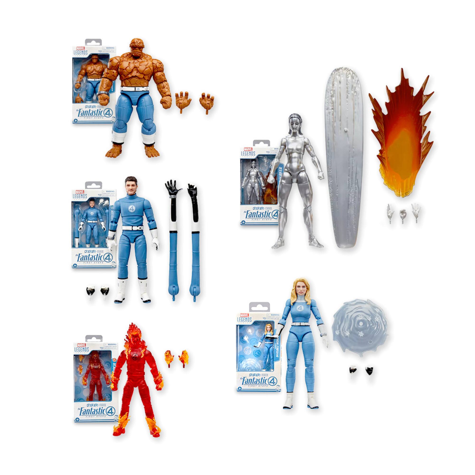 Sure, here is the corrected and grouped text from the image:

---

**Fantastic4 Legends**

- **Hulk**
  - "Fantastic4"
  - "LEGENDS"

- **Mr. Fantastic**
  - "Fantastic4"
  - "LEGENDS"

- **Invisible Woman**
  - "Fantastic4"
  - "LEGENDS"

- **The Thing**
  - "Fantastic4"
  - "LEGENDS"

- **Silver Surfer**
  - "Fantastic4"
  - "LEGENDS"

- **Galactus**
  - "Fantastic4"
  - "LEGENDS"

---

This text is associated with the packaging and figures of the Fantastic4 Legends action figures.