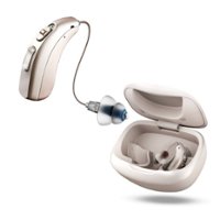LINNER Mercury OTC Rechargeable Hearing Aids for Seniors with Noise Cancellation, Easy to Use, 3 Modes, 9 Volume Levels - Beige Gold - Front_Zoom