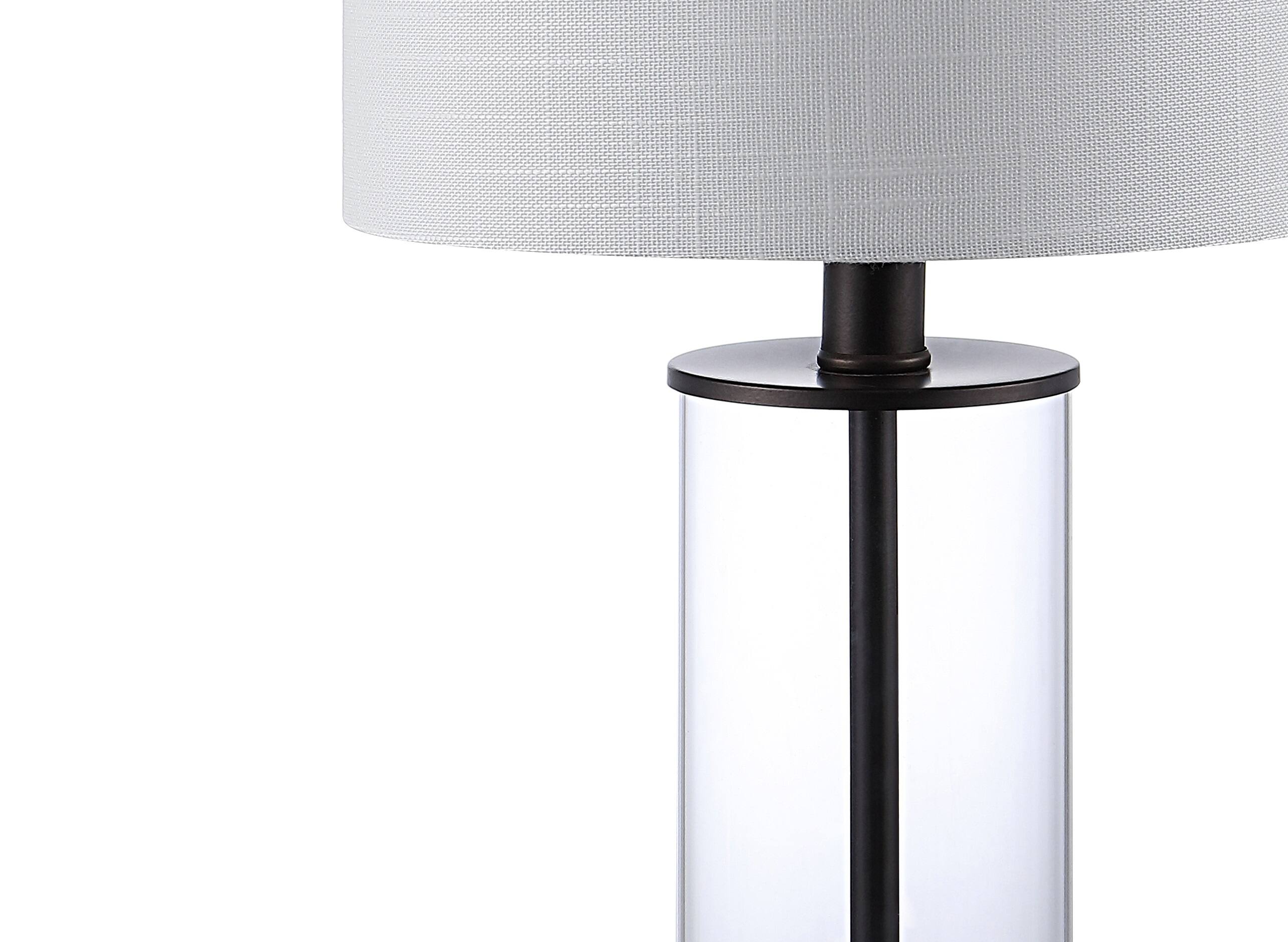 Alt View 3. Jonathan Y - Abner 21" Glass Modern Contemporary USB Charging LED Table Lamp, Oil Rubbed Bronze (Set of 2) - Oil Rubbed Bronze/Clear.