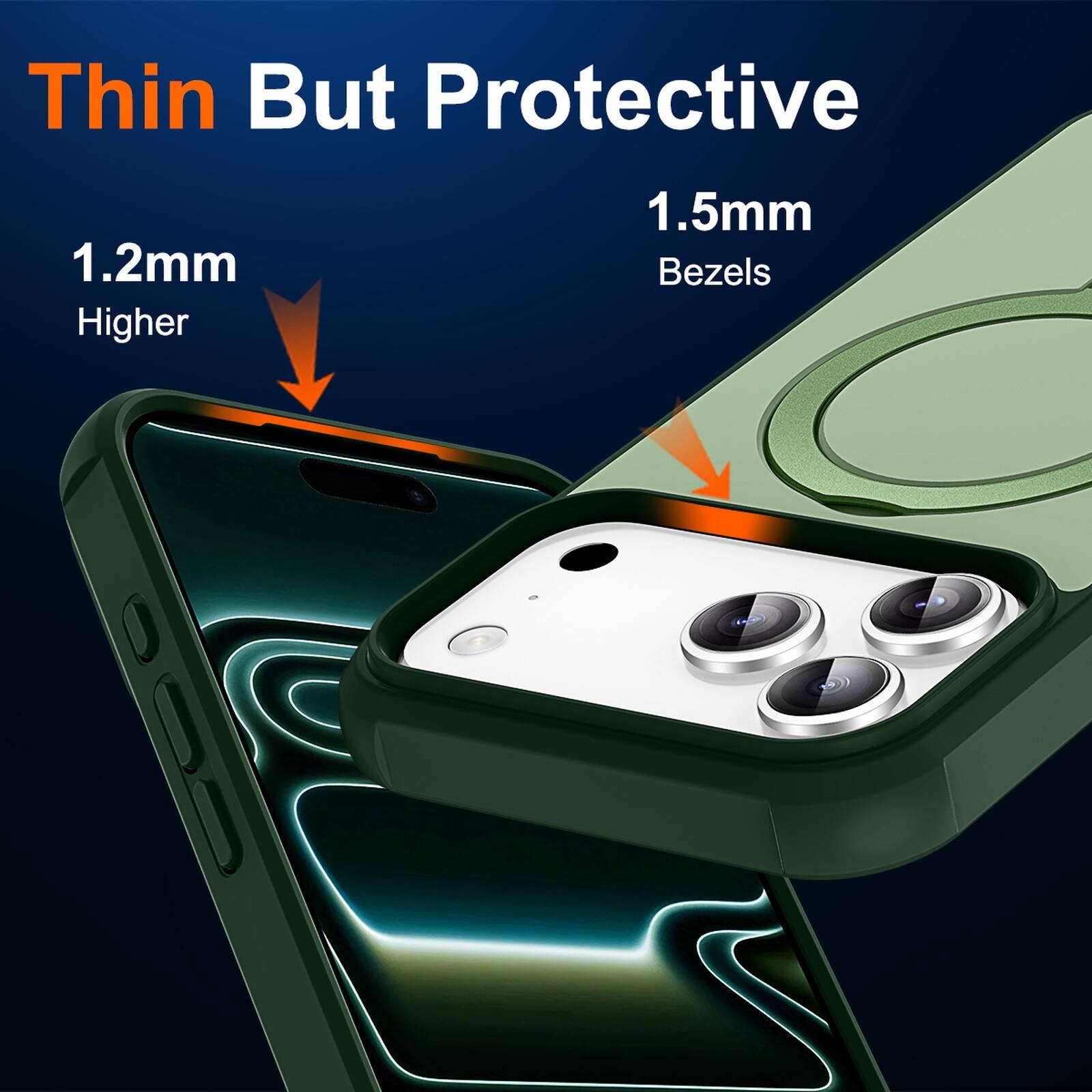 Thin But Protective  
1.2mm Higher  
1.5mm Bezels